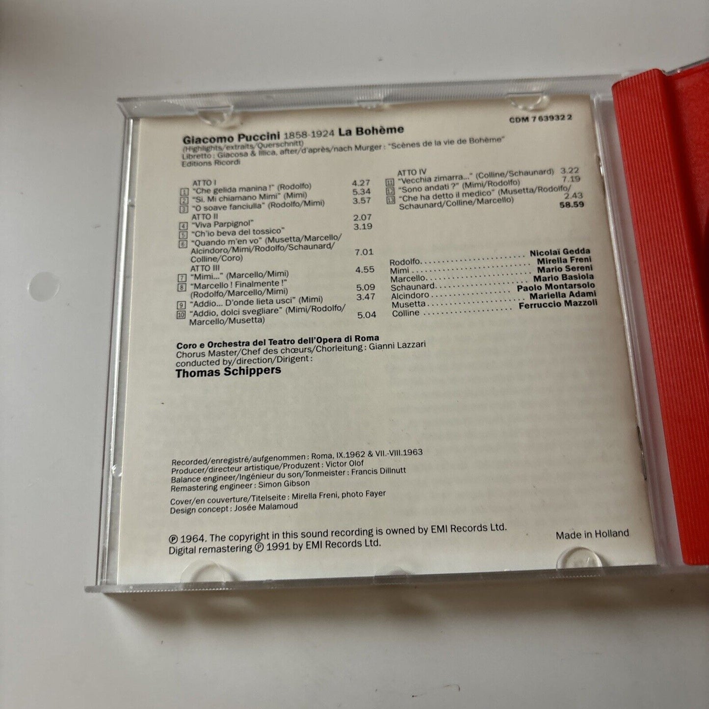 Puccini - La Bohème (CD, 1991) EMI Classics