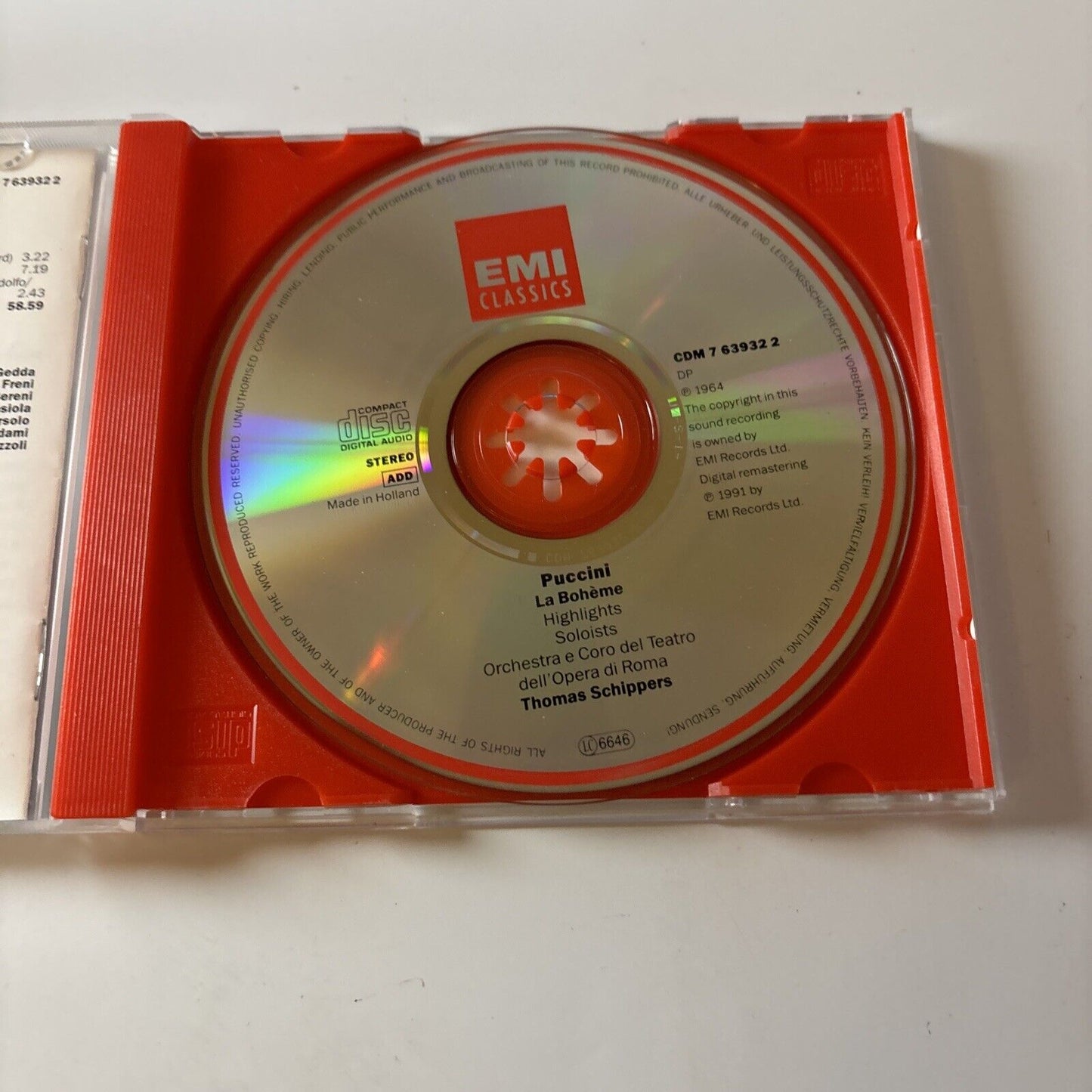 Puccini - La Bohème (CD, 1991) EMI Classics