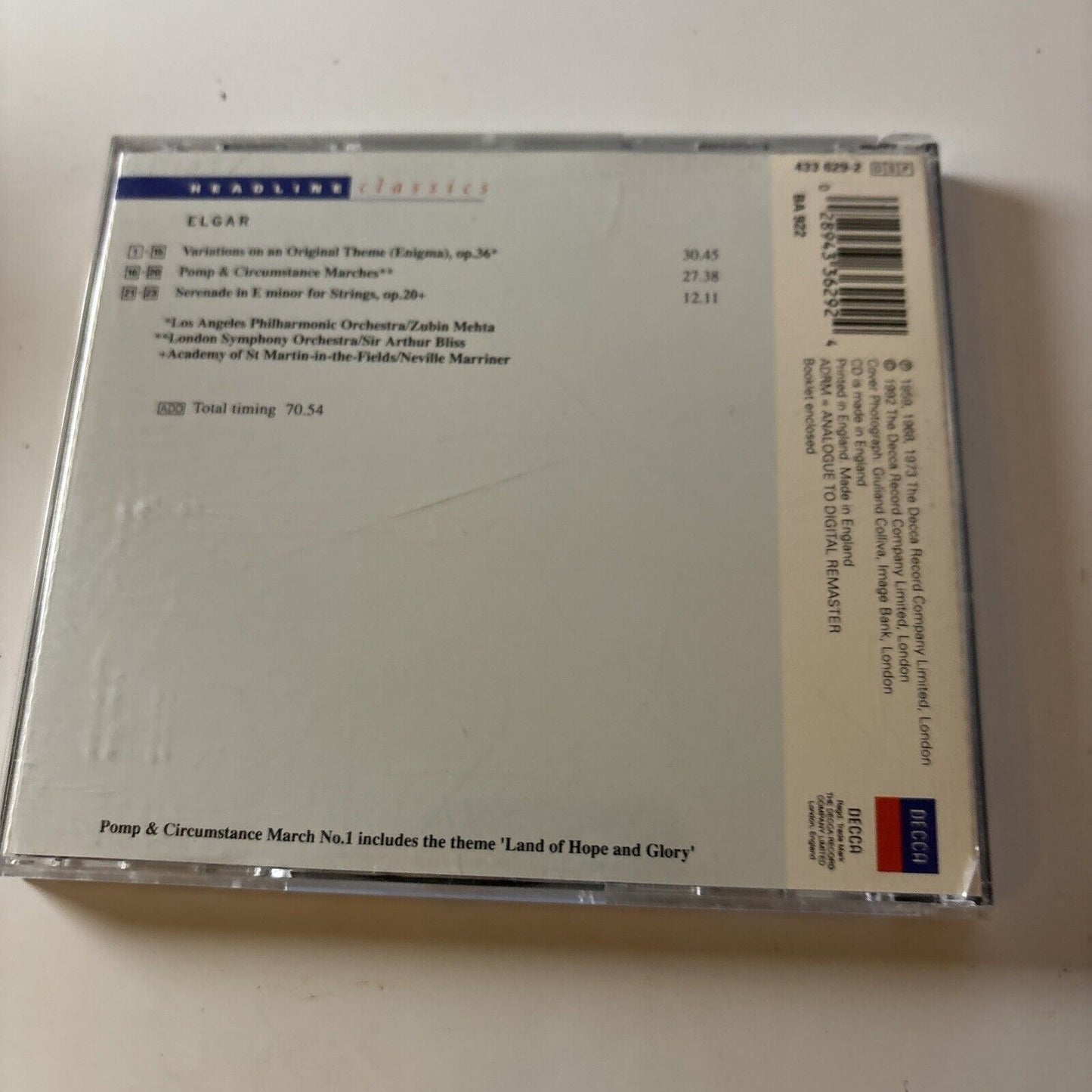 Elgar - Enigma Variations / Pomp And Circumstance Marches (CD, 1992) Decca
