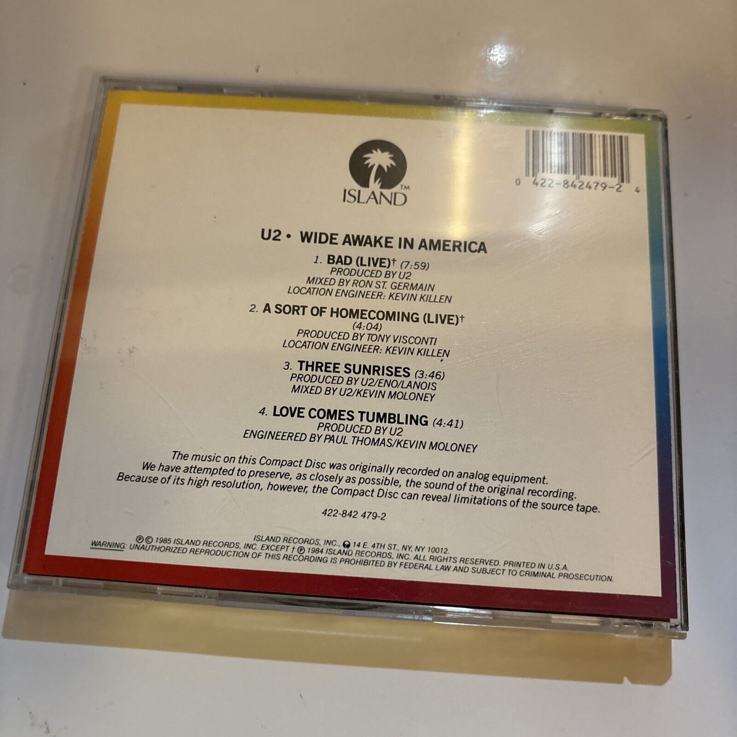 U2 - Wide Awake In America (CD, 1985) Island Records