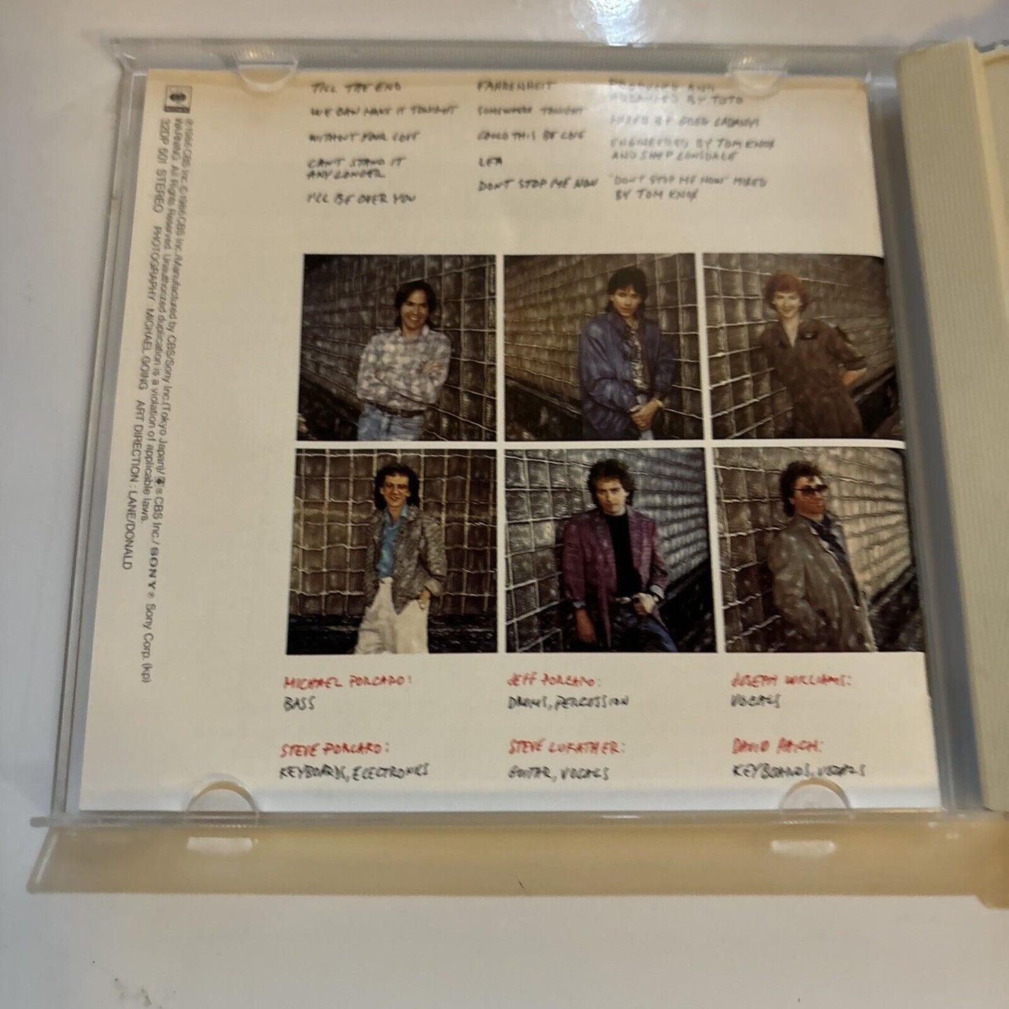 Toto - Fahrenheit (CD, 1986) Japan CBS/Sony 32dp-501