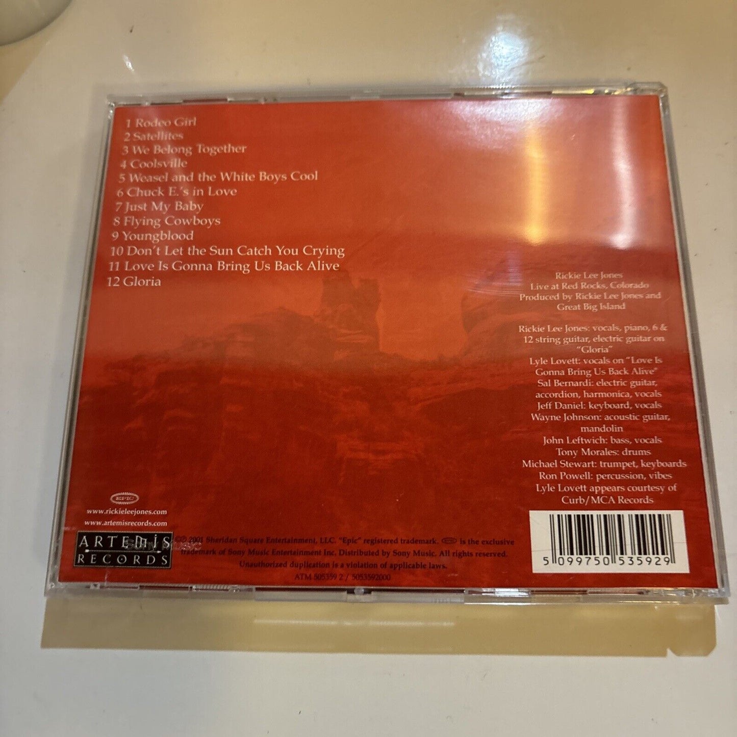 Rickie Lee Jones - Live At Red Rocks (CD, 2001) Artemis Records