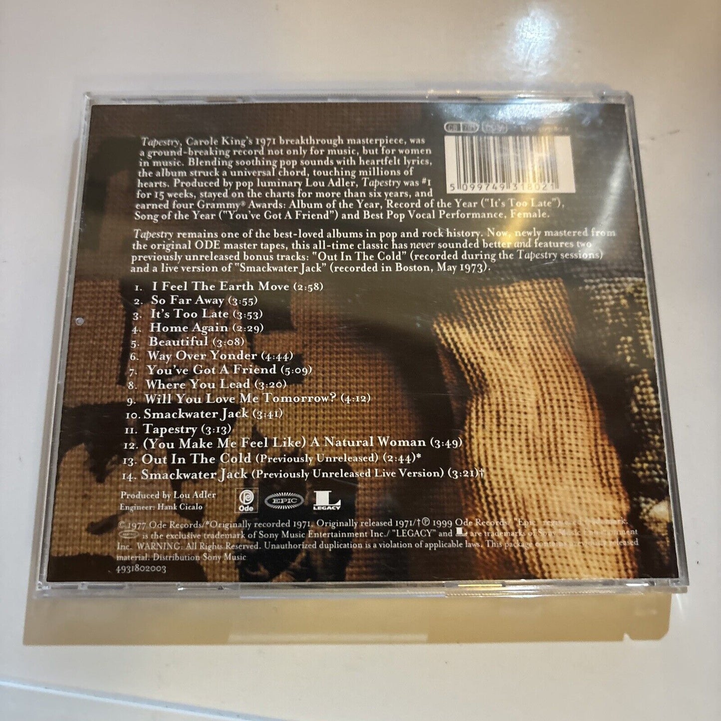 Carole King - Tapestry (CD, 1999)  8878882