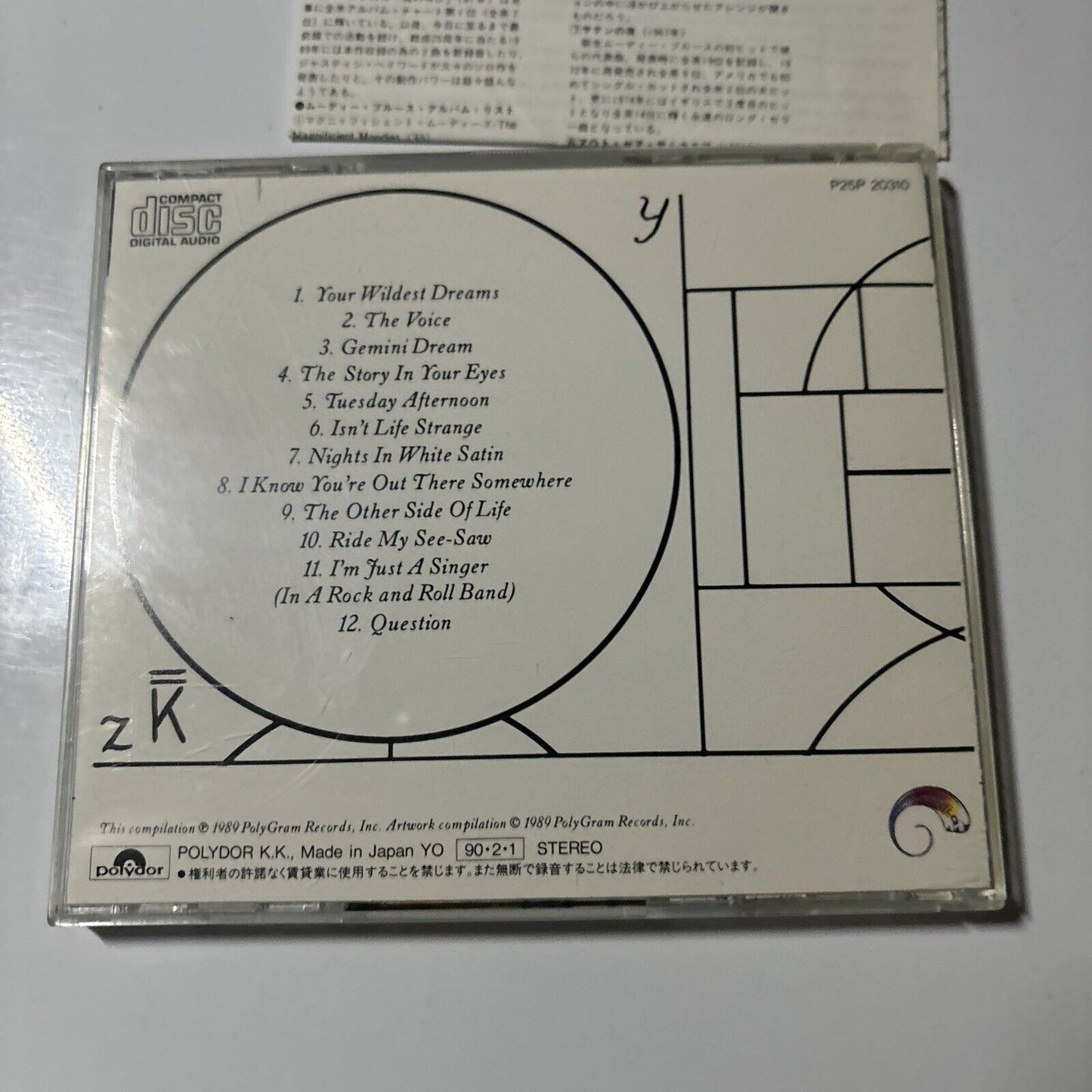 The Moody Blues - Greatest Hits (CD, 1990) Japan p25p-20310