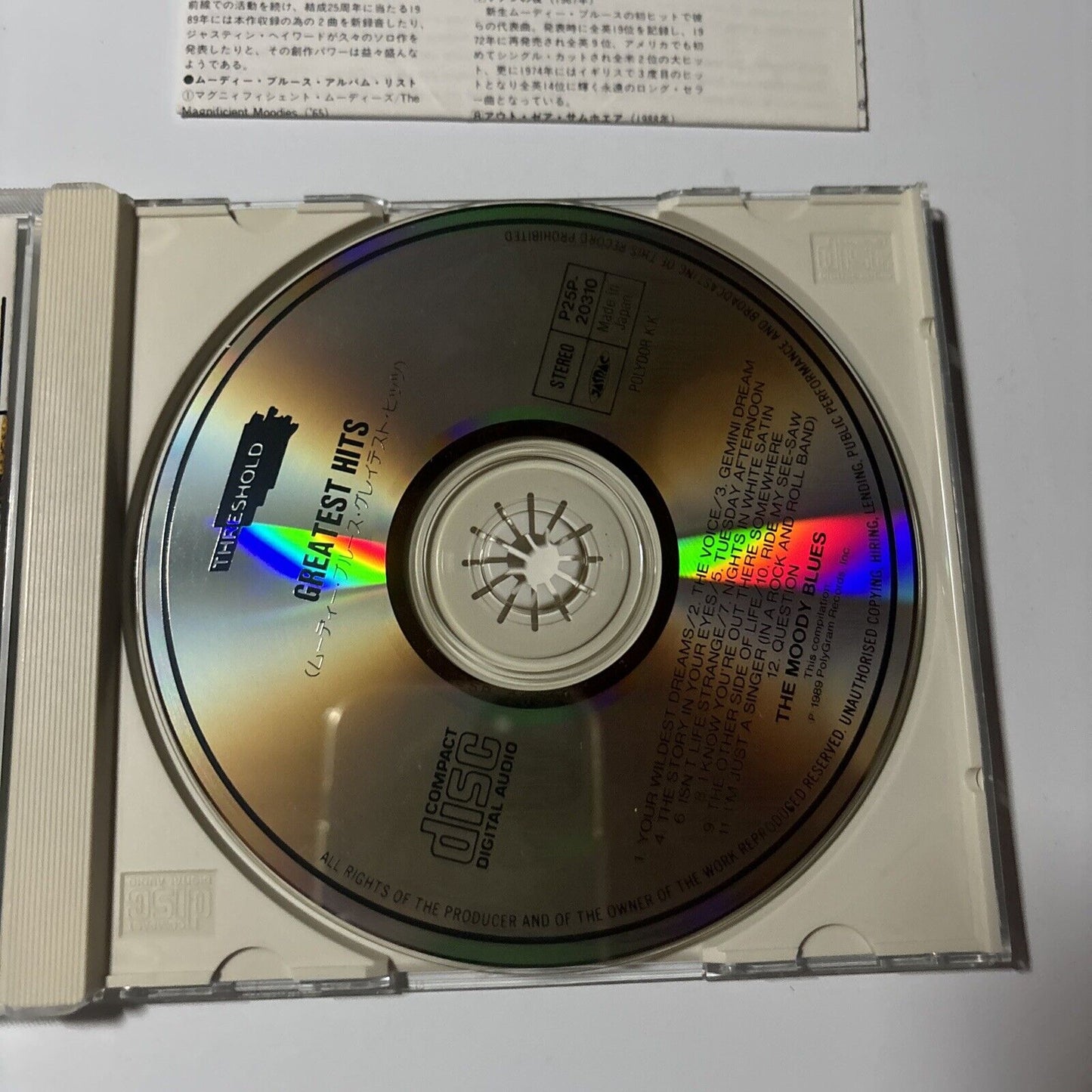 The Moody Blues - Greatest Hits (CD, 1990) Japan p25p-20310