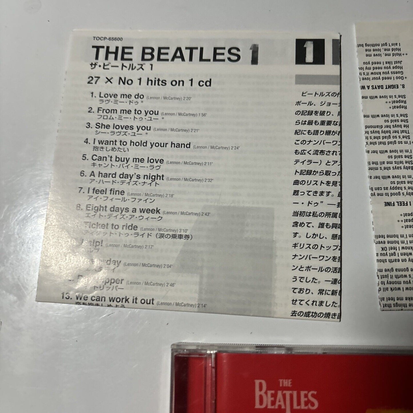 The Beatles - 1 (CD, 2000) Japan   TOCP-65600