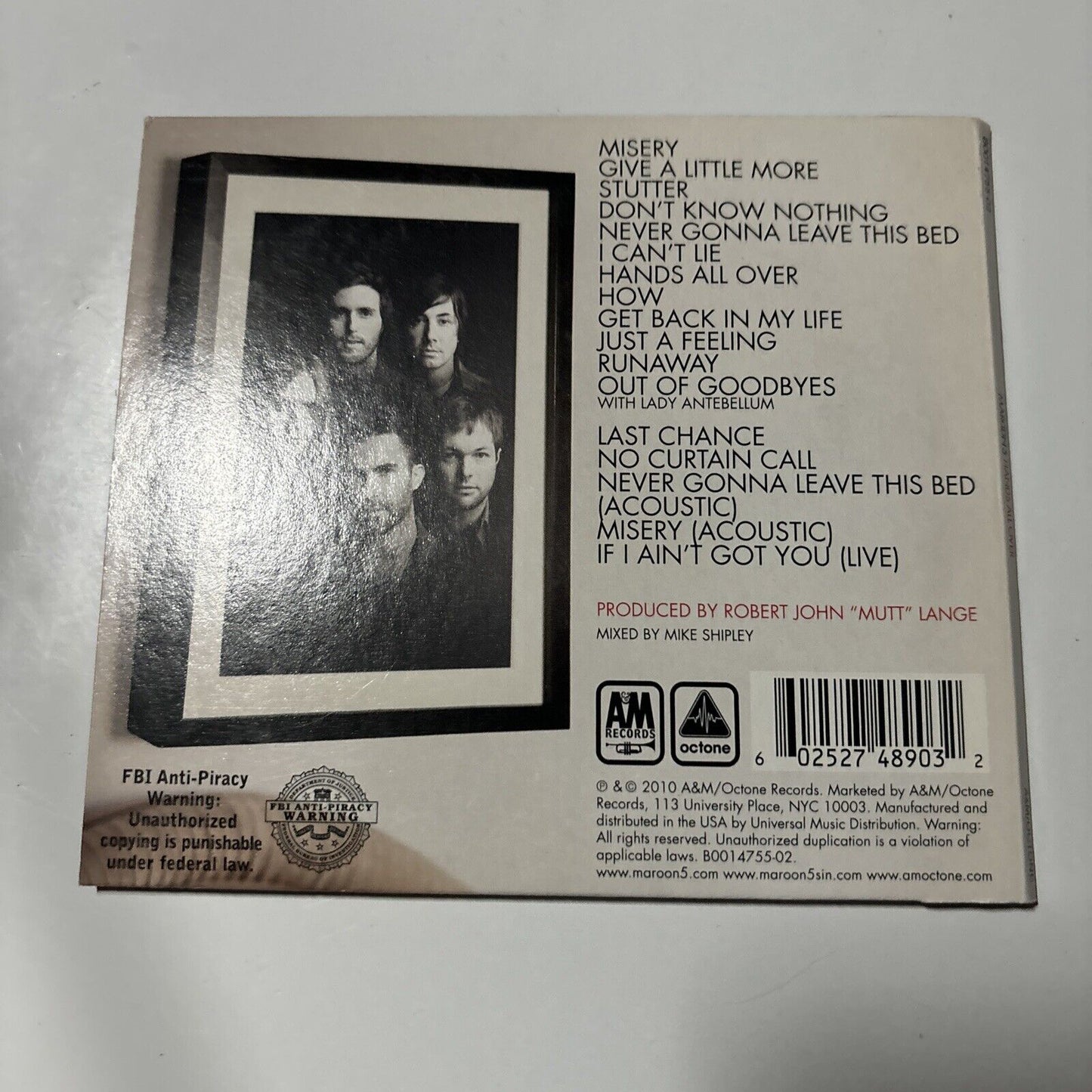 Maroon 5 - Hands All Over  (CD, 2010) A&M Octone Records