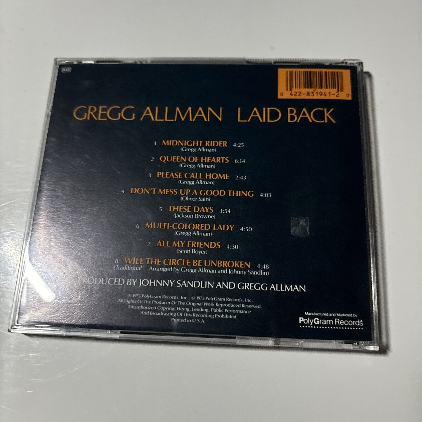 Gregg Allman - Laid Back (CD, 1973) Polydor