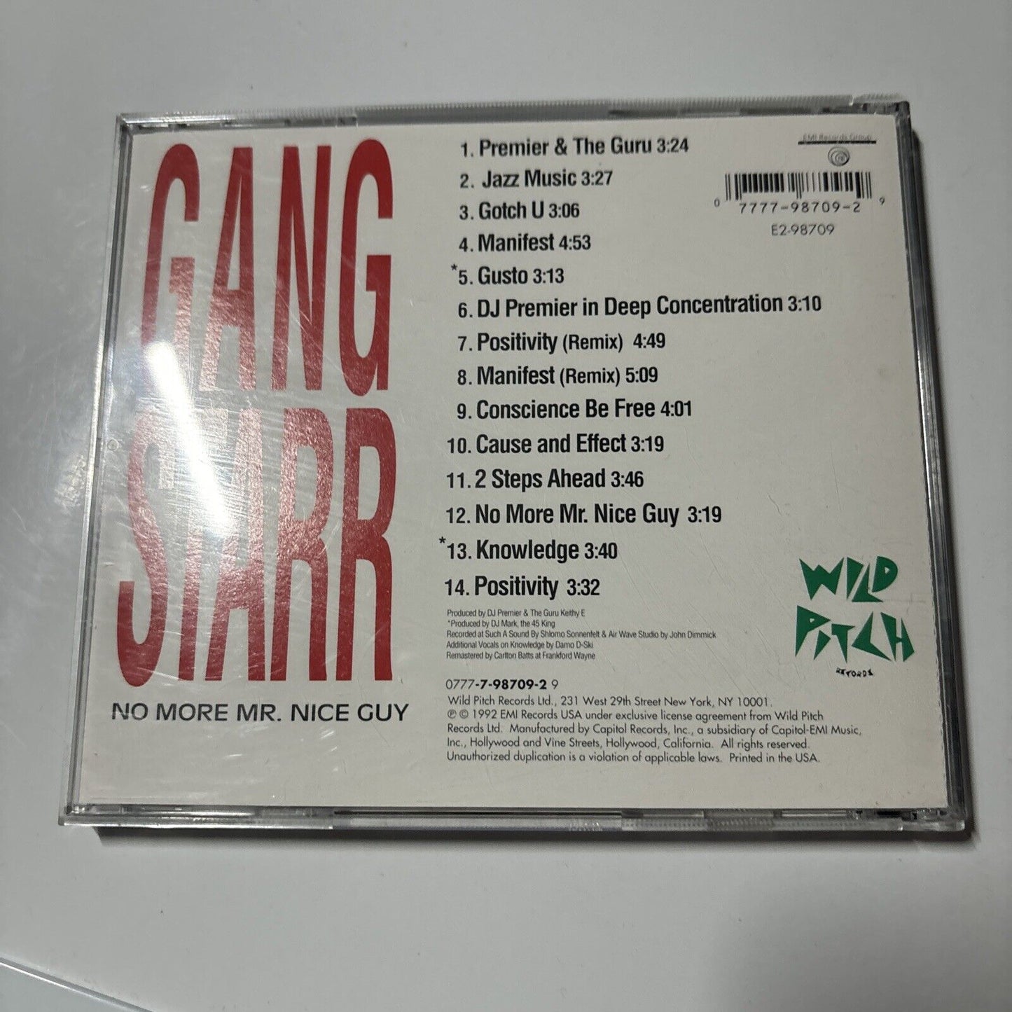 Gang Starr - No More Mr. Nice Guy (CD, 1989) Wild Pitch Records