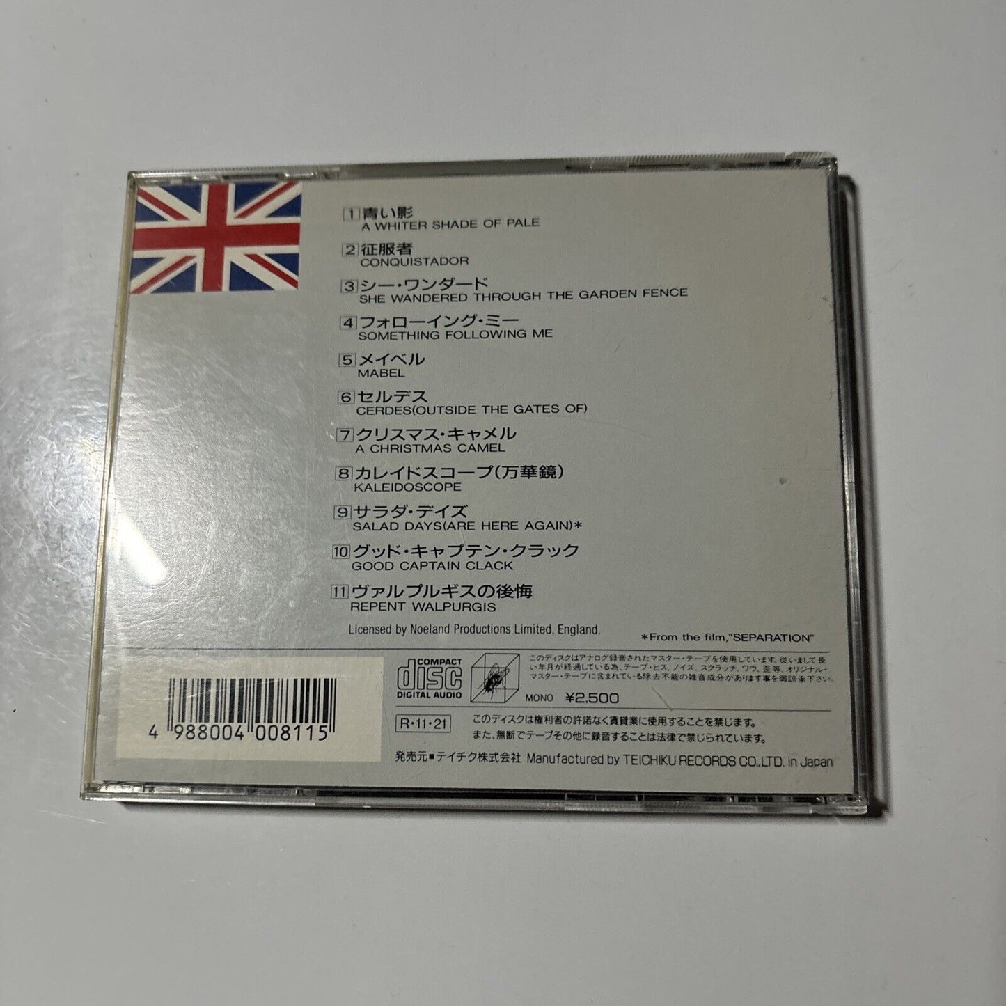 Procol Harum - A Whiter Shade Of Pale (CD, 1988) Japan 25cp-11 Cube Records