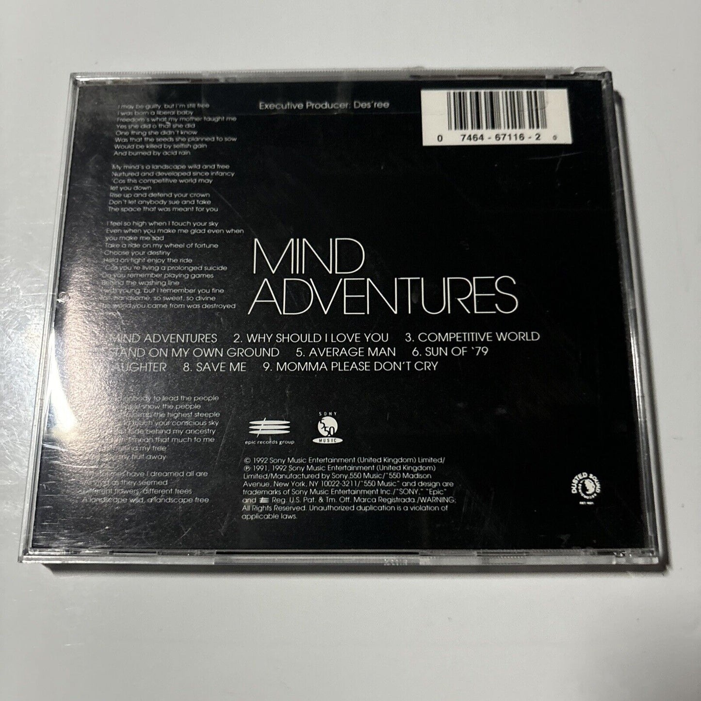 Des'ree - Mind Adventures (CD, 1992) UK & BK 67116
