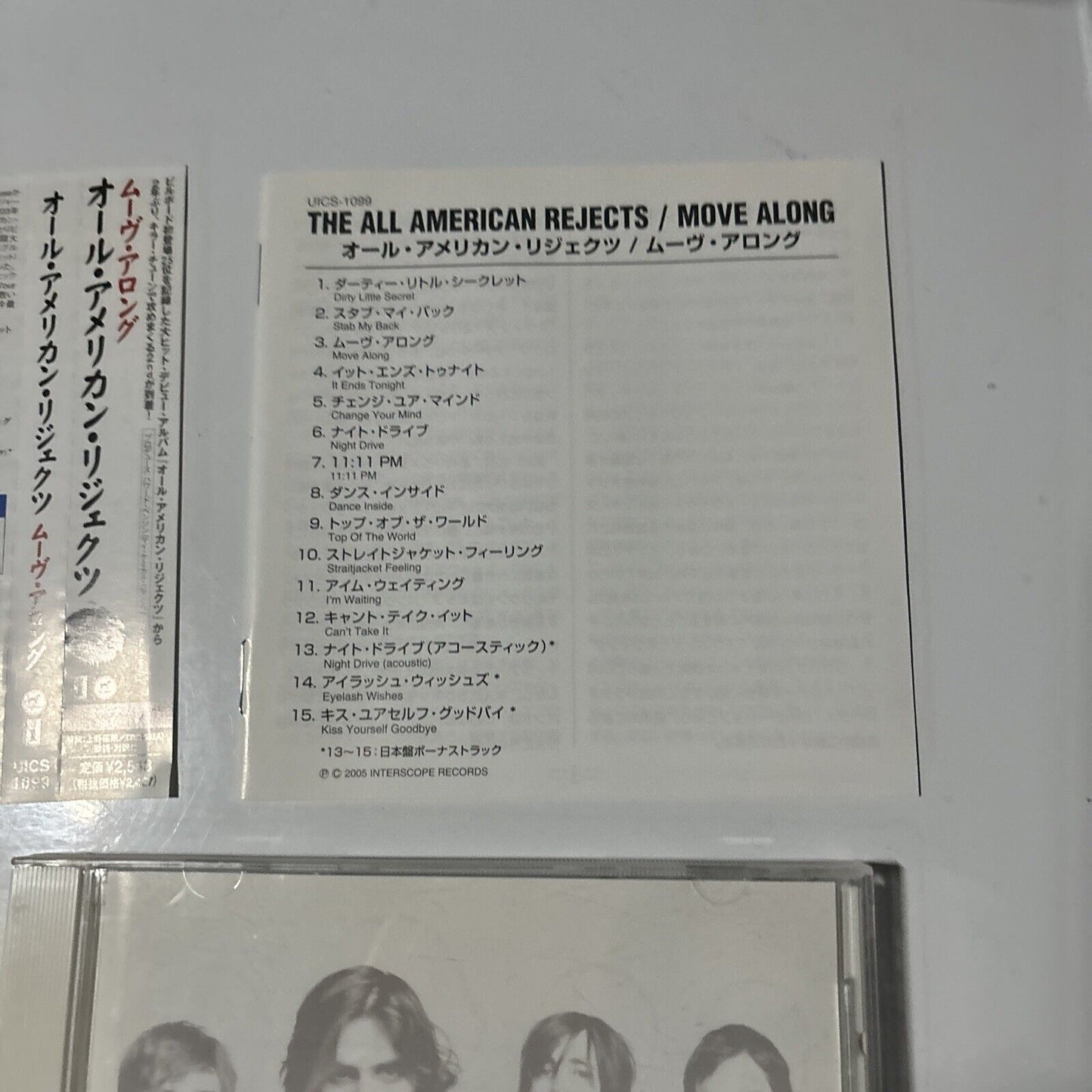 The All-American Rejects - Move Along (CD, 2005) Japan UICS-1099 Obi