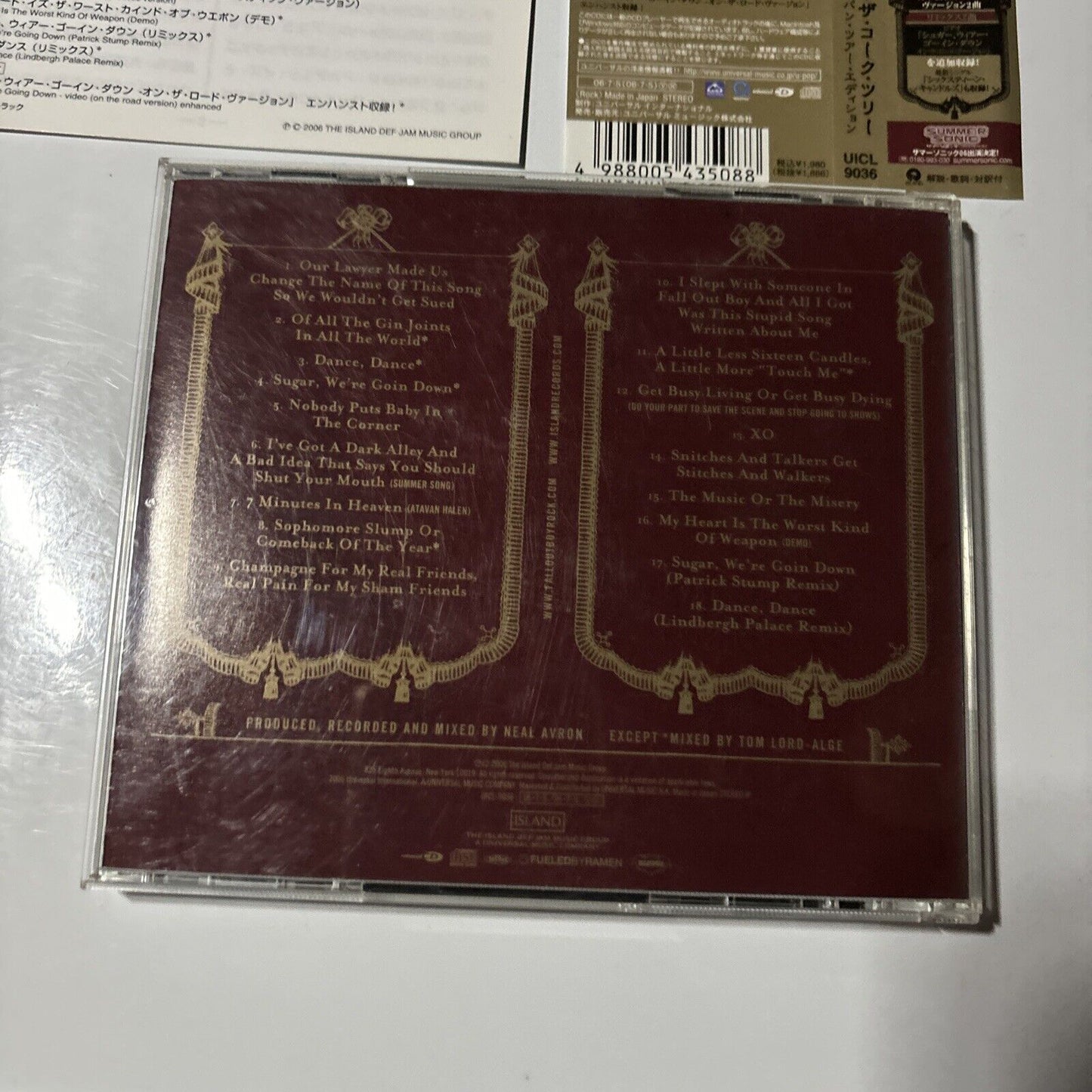 Fall Out Boy - From Under The Cork Tree (CD, 2006) Japan uicl-9036 Obi