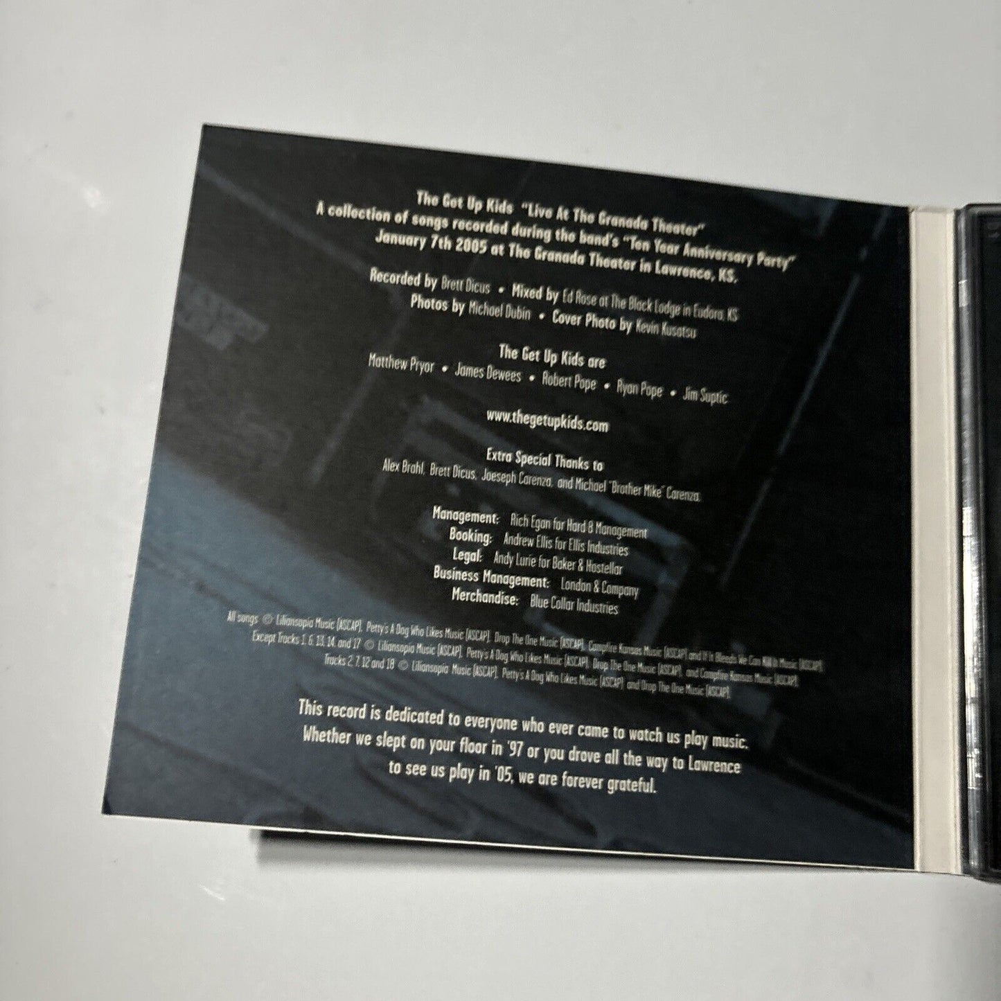 The Get Up Kids - Live! @ The Granada Theater (CD, 2005)  VRUK015CD