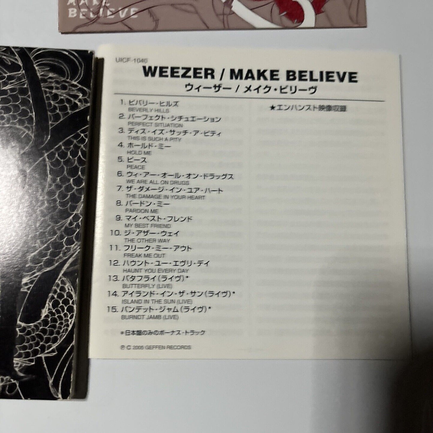 Weezer - Make Believe [Japan Bonus Track] (CD, 2005) Japan UICF-1040 Obi