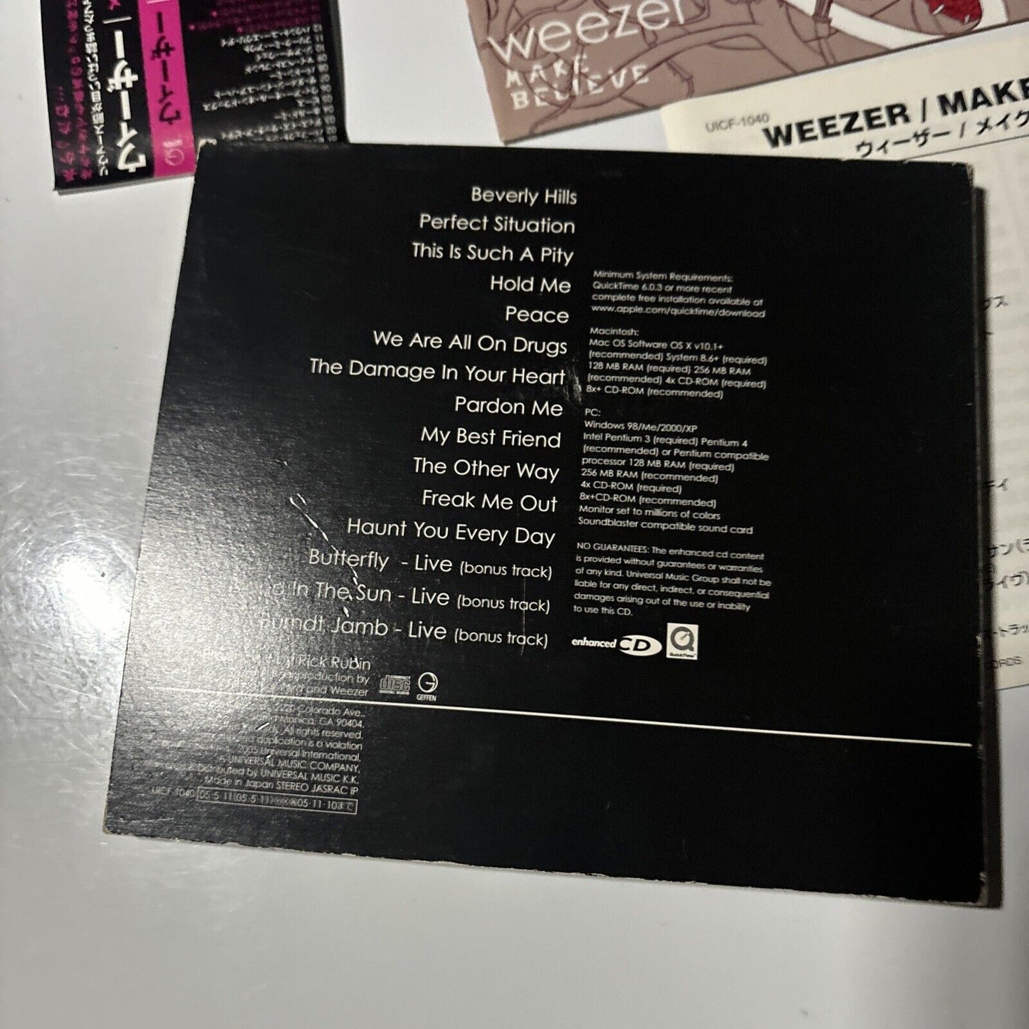 Weezer - Make Believe [Japan Bonus Track] (CD, 2005) Japan UICF-1040 Obi