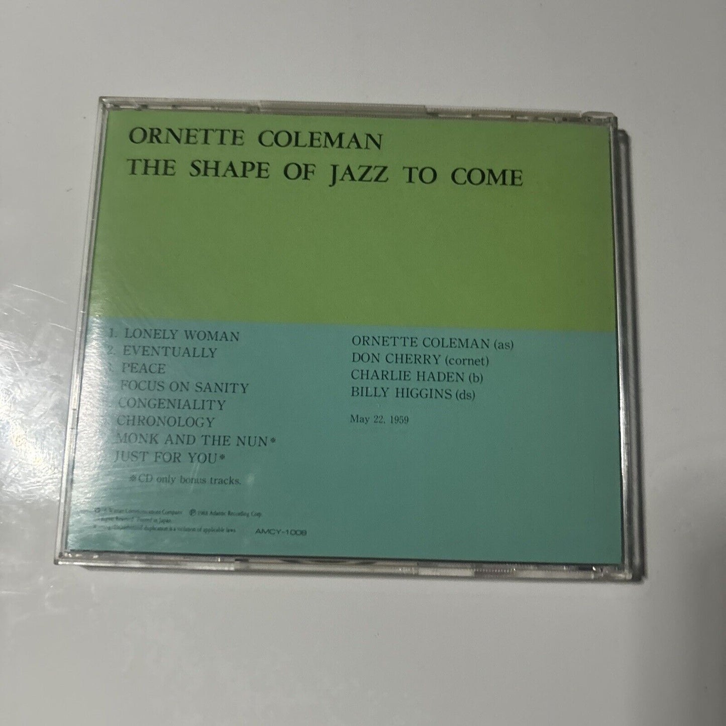 Ornette Coleman - The Shape Of Jazz To Come (CD, 1990) Japan amcy-1008