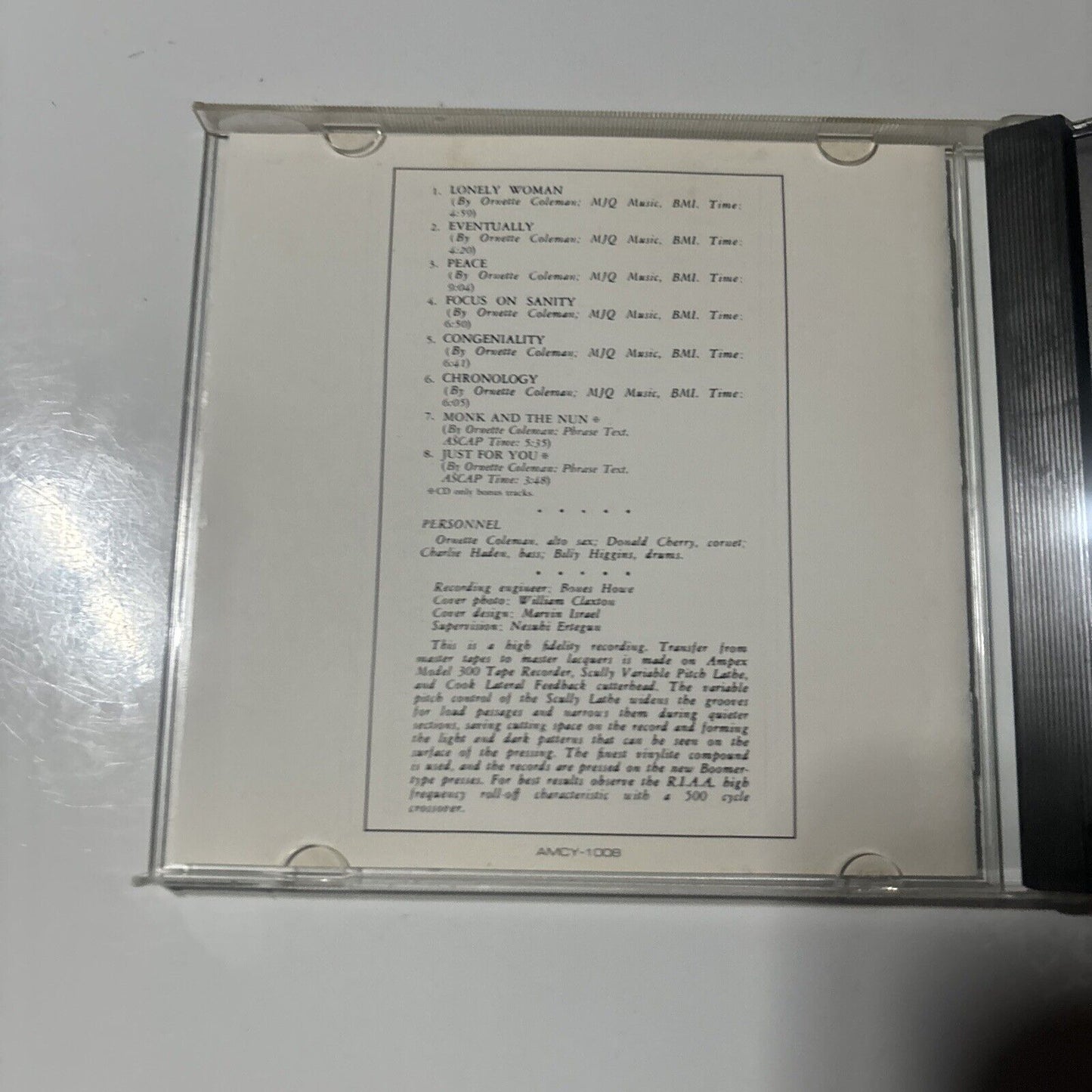 Ornette Coleman - The Shape Of Jazz To Come (CD, 1990) Japan amcy-1008