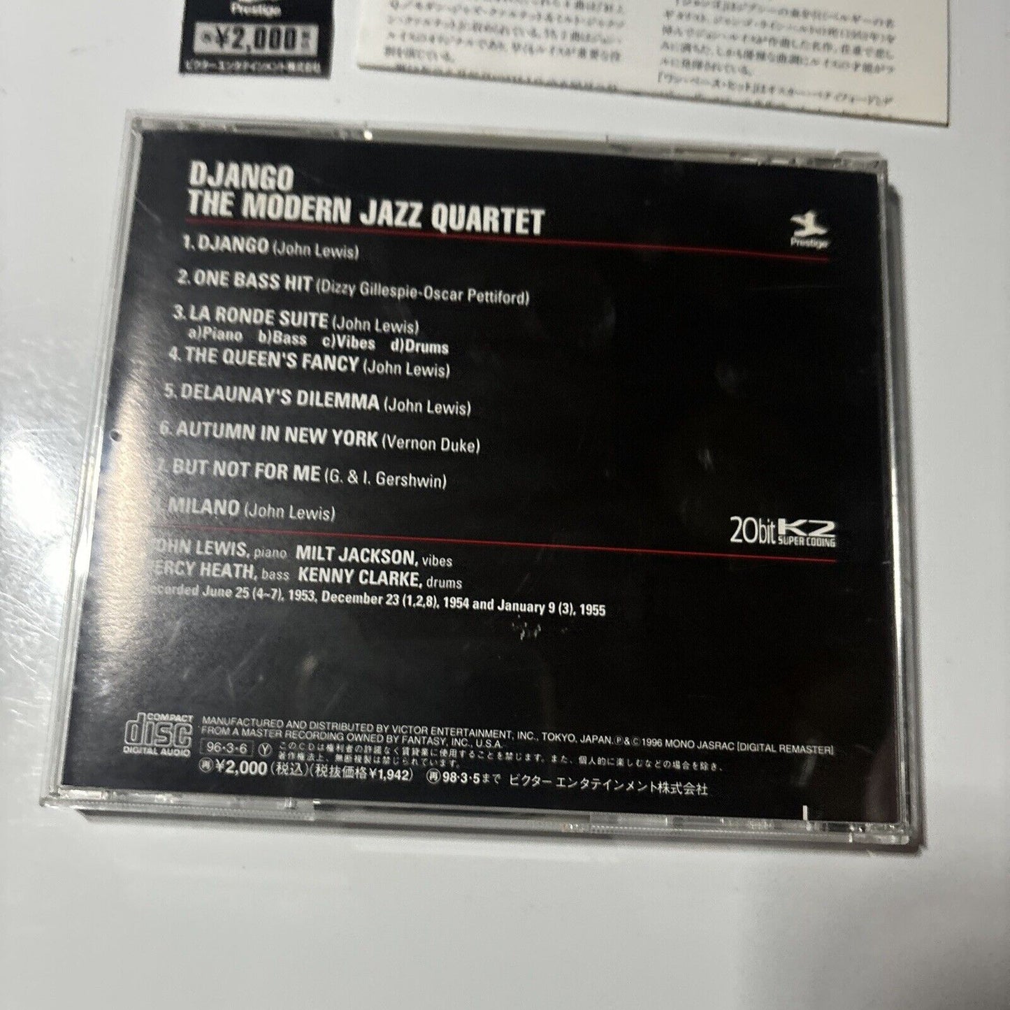 MJQ - Django (CD, HQCD, 2005) Japan vicj-2026