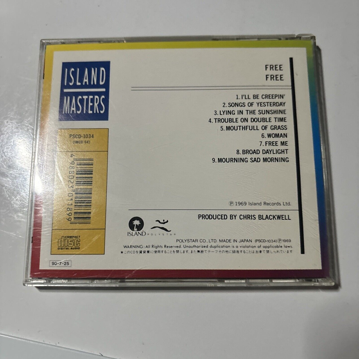 Free - Free (CD, 1990) Japan PSCD-1034 Island Records