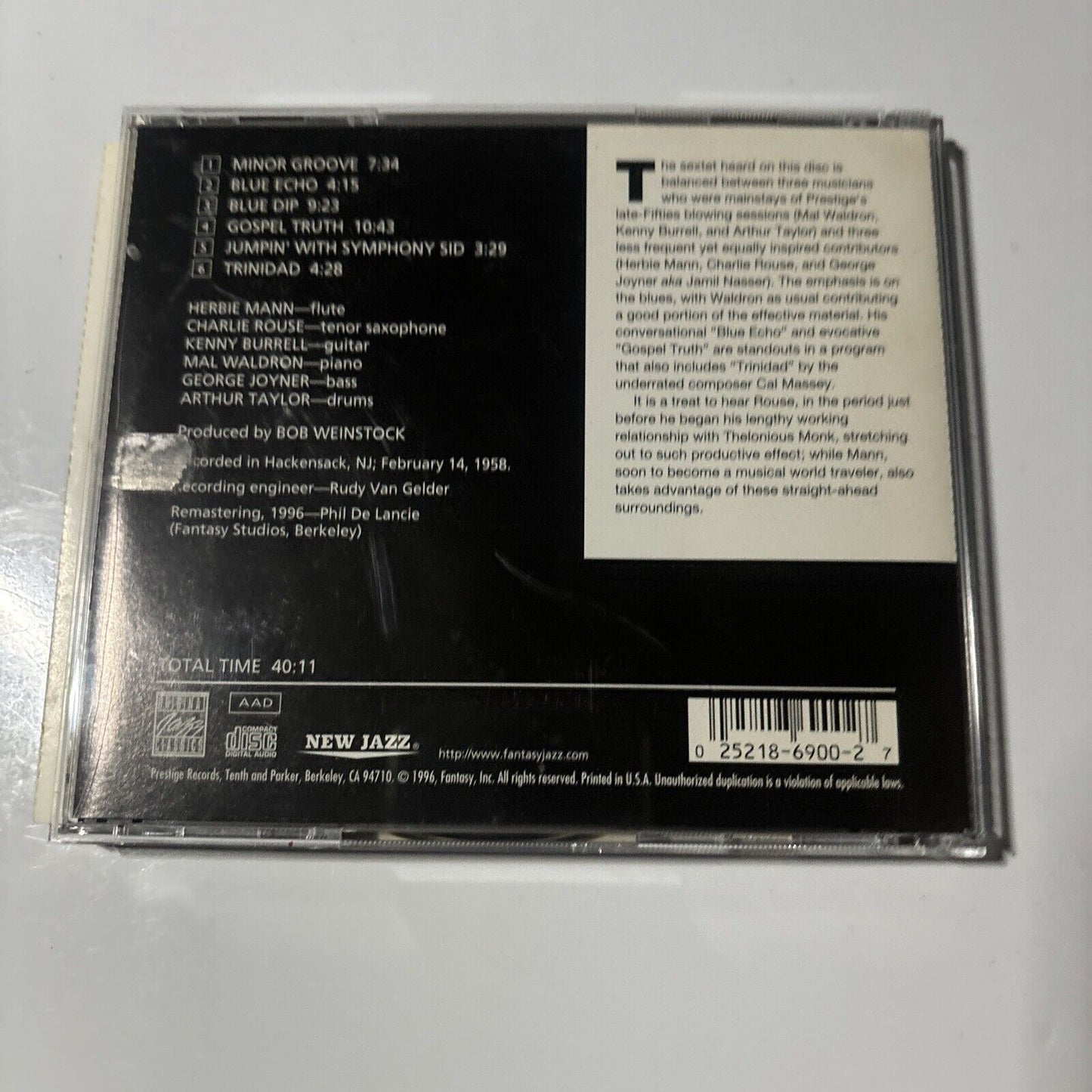 Herbie Mann, Charlie Rouse, Kenny Burrell, Mal Waldron - Just Wailin' (CD, 1996)