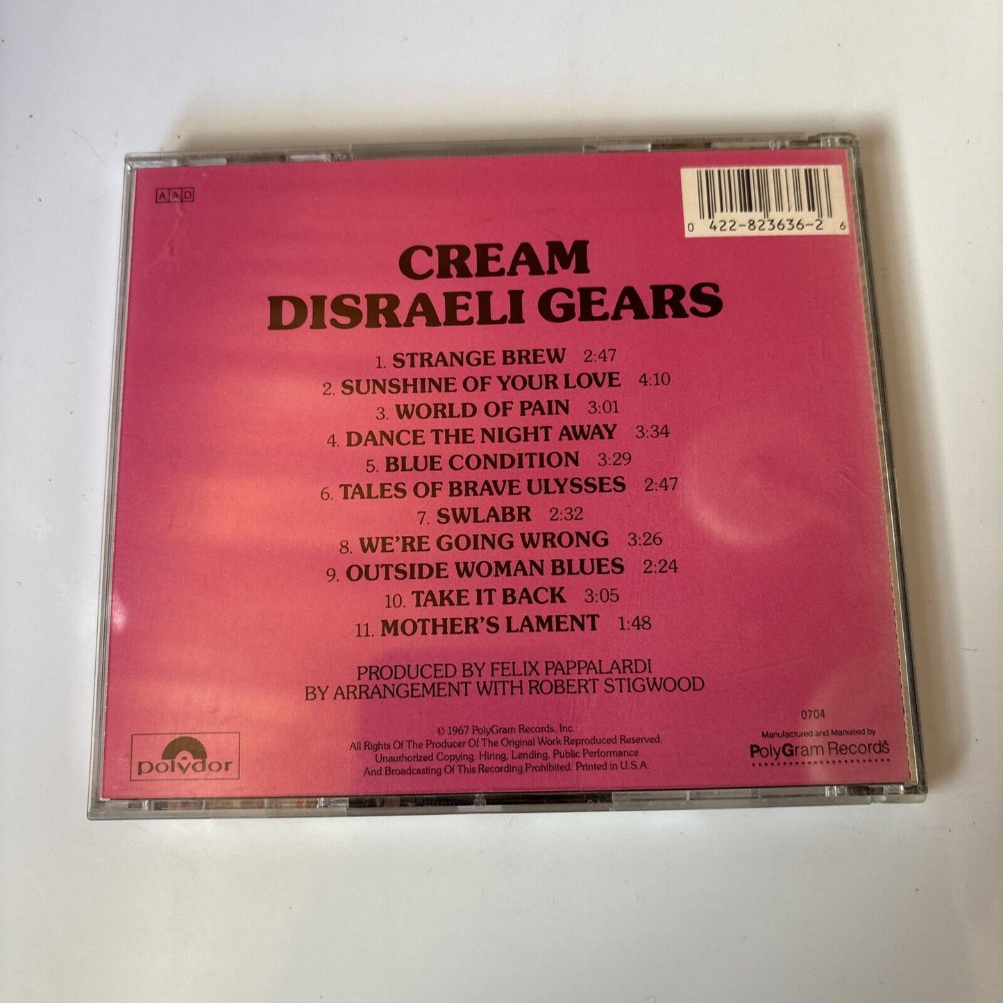 Cream - Disraeli Gears (CD, 1967) Polydor 823 636-2
