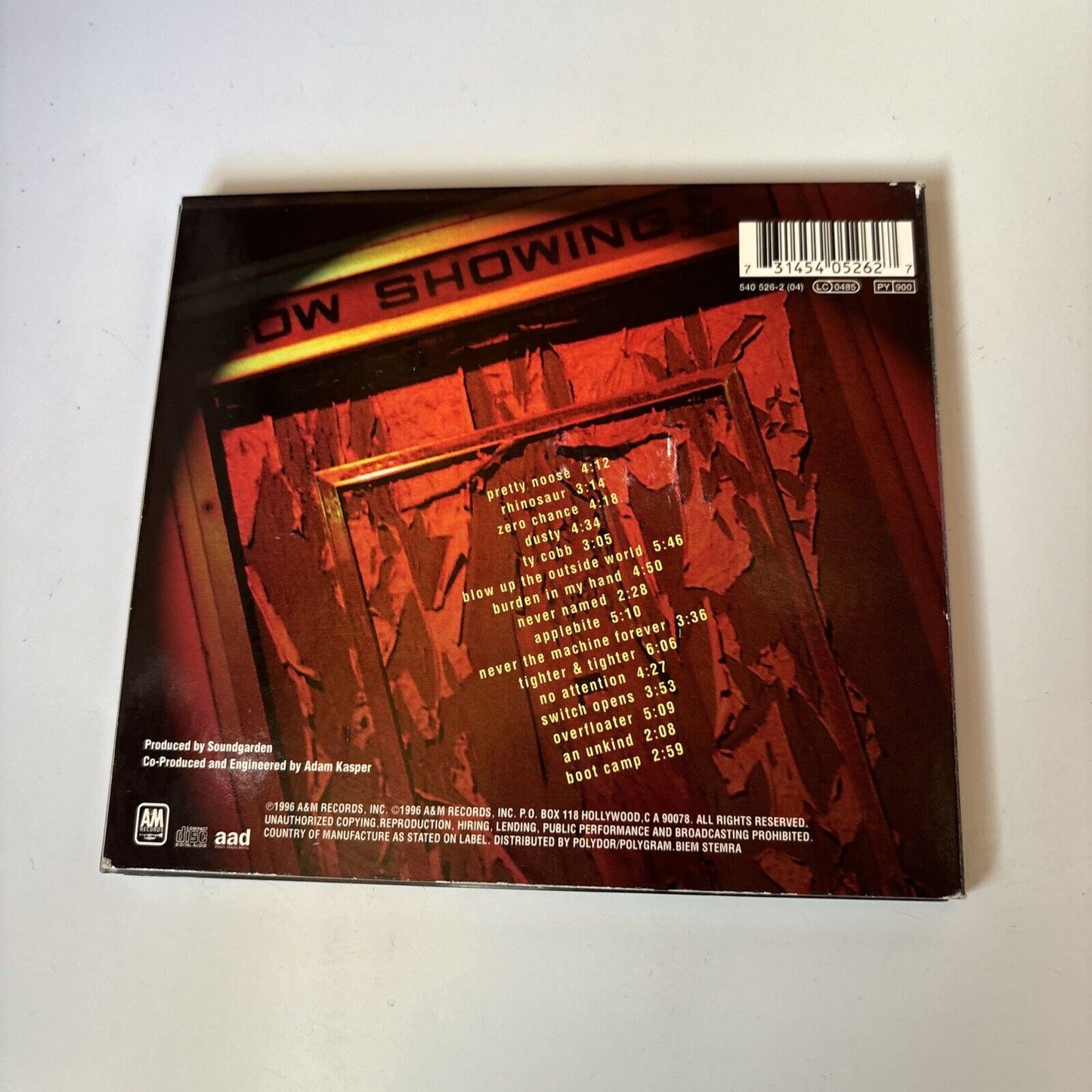 Soundgarden - Down On The Upside (CD, 1996) A&M Records 3907238 Digipak