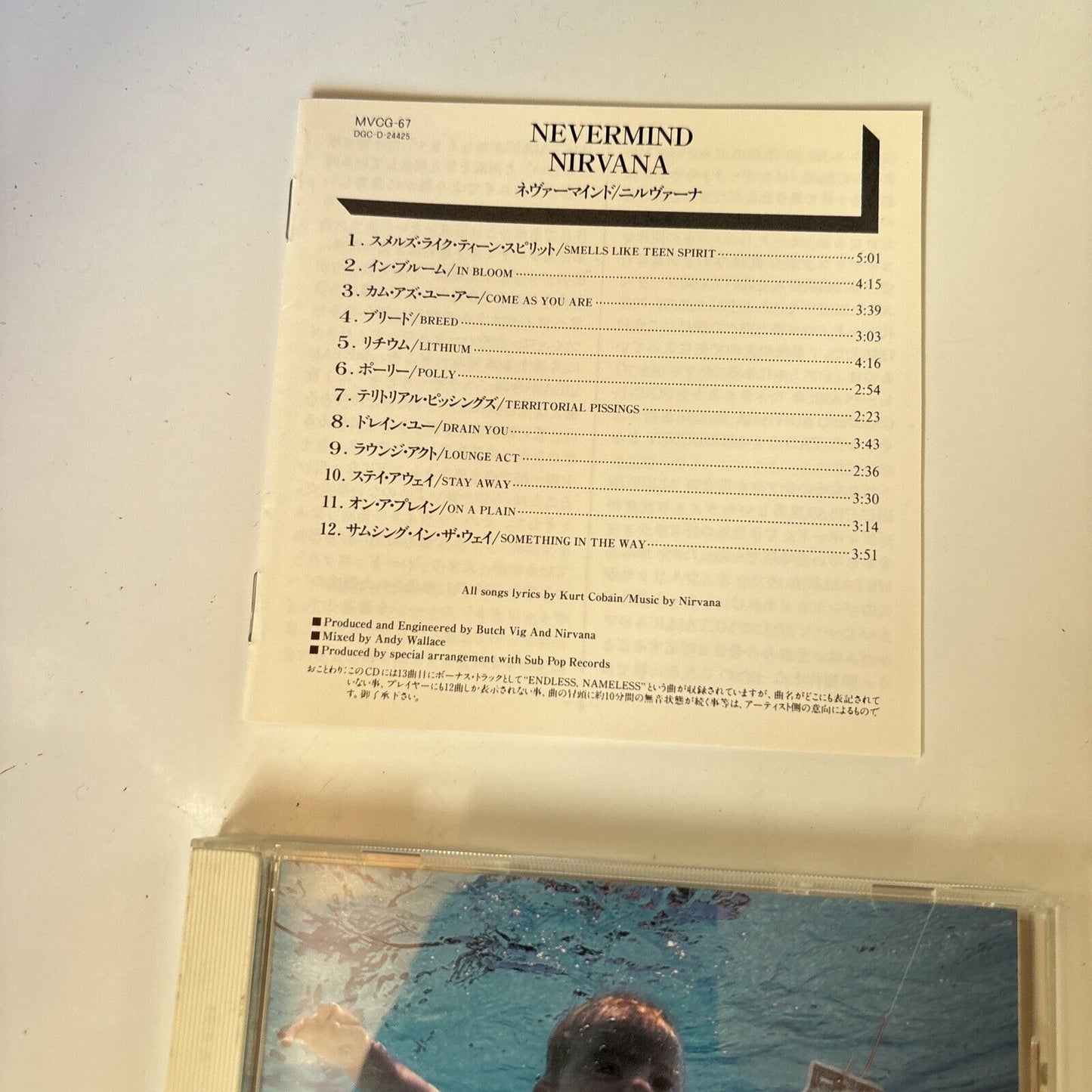 Nirvana - Nevermind (CD, 1991) Japan  MVC6-67