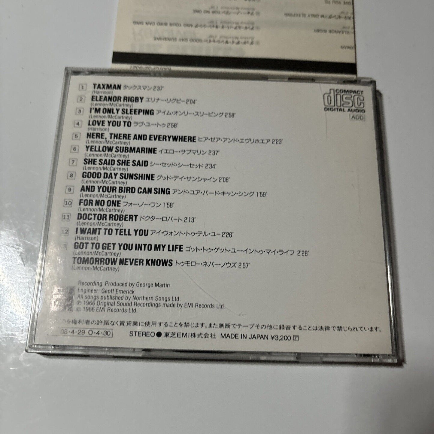 The Beatles - Revolver (CD, 1987)  Japan CP32-5327