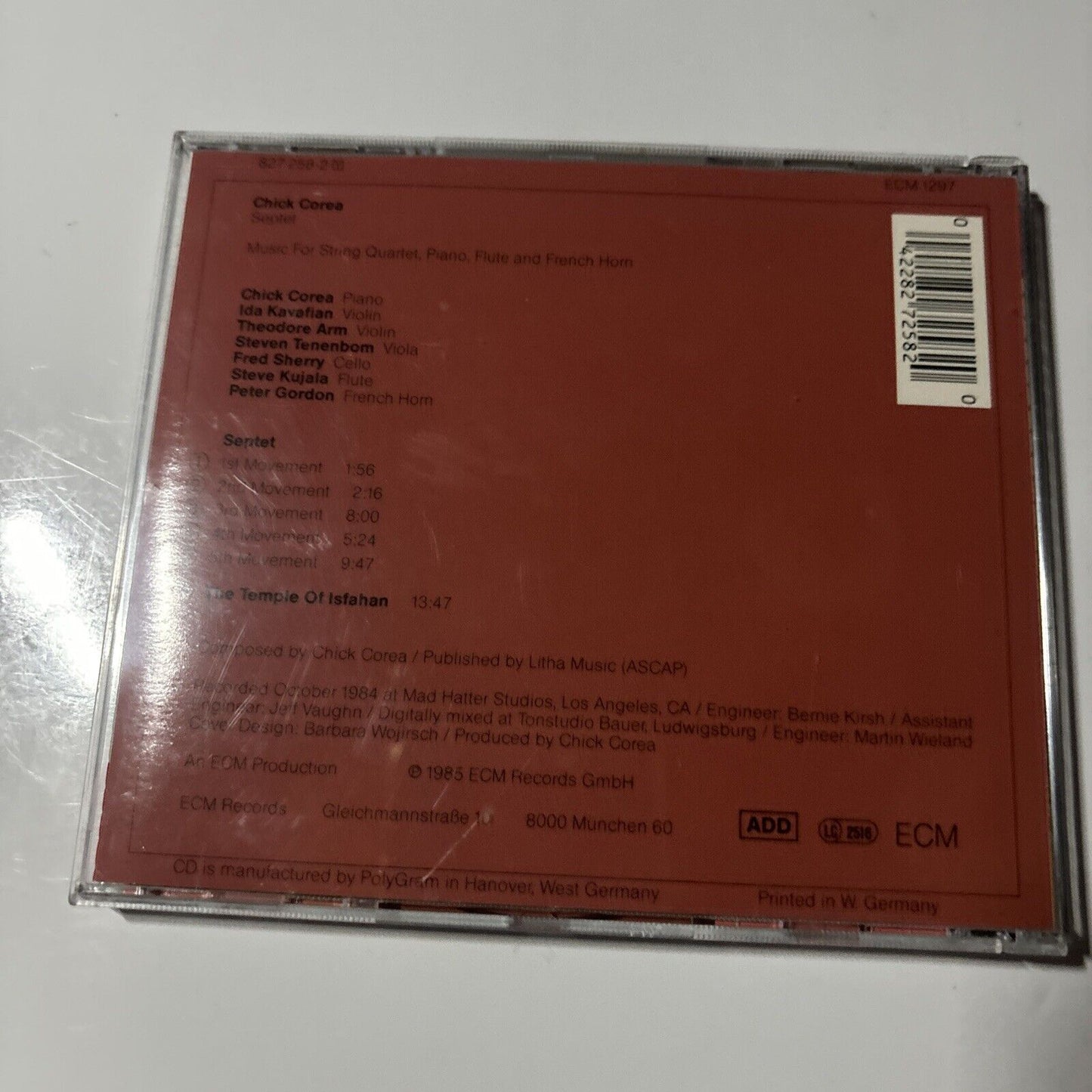 Chick Corea - Septet (CD, 1985) ECM Records ECM 1297 Jazz Classical