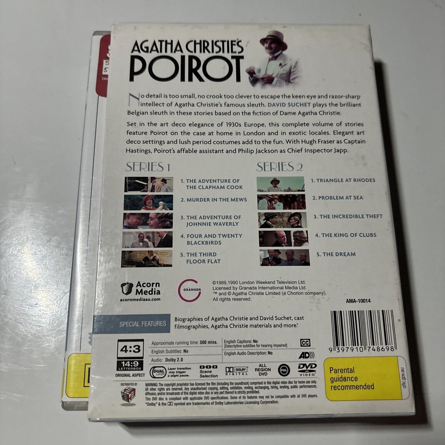 Agatha Christie Poirot : Series 1 (DVD, 1990, 4-Disc) David Suchet All Regions