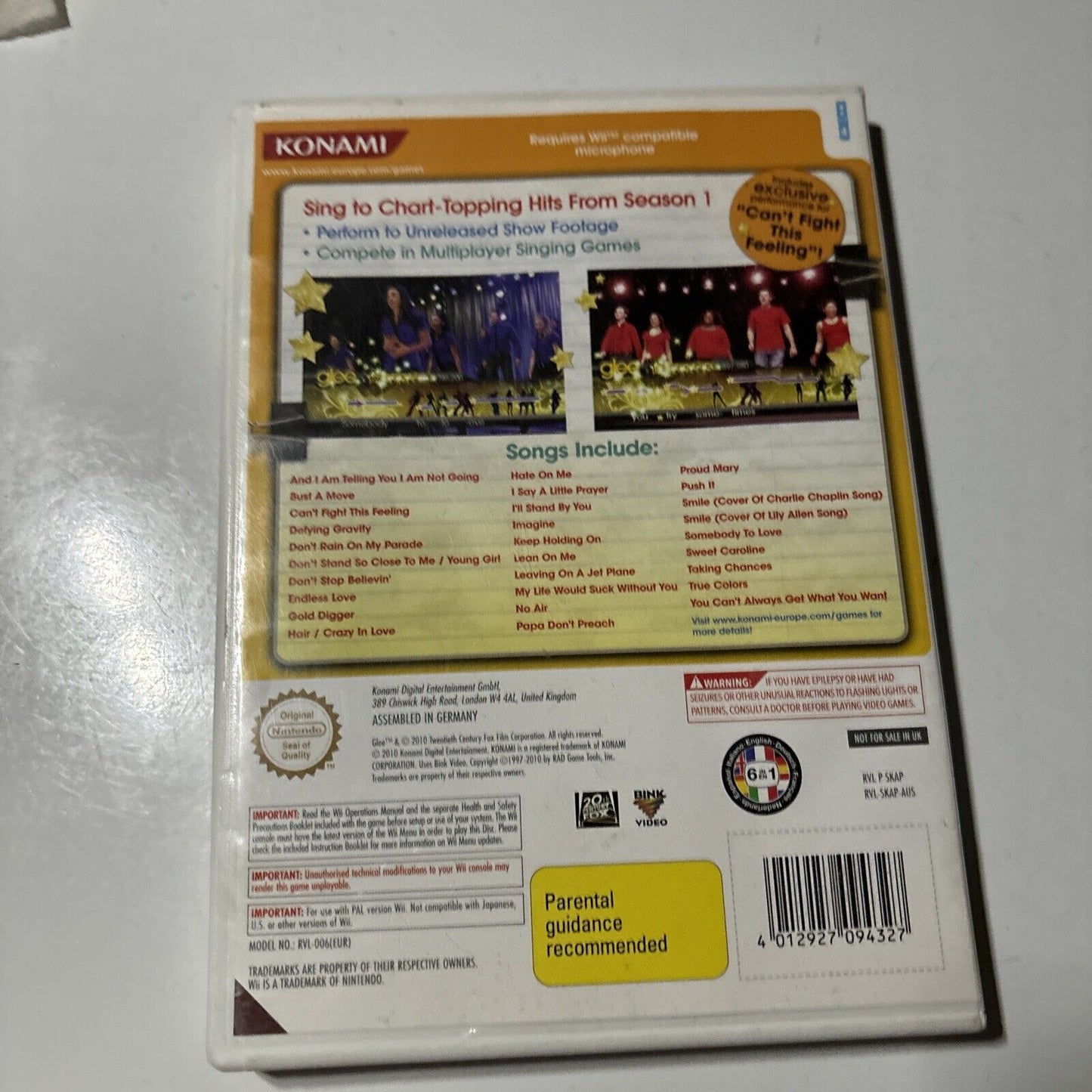 Glee Karaoke Revolution for Nintendo Wii PAL