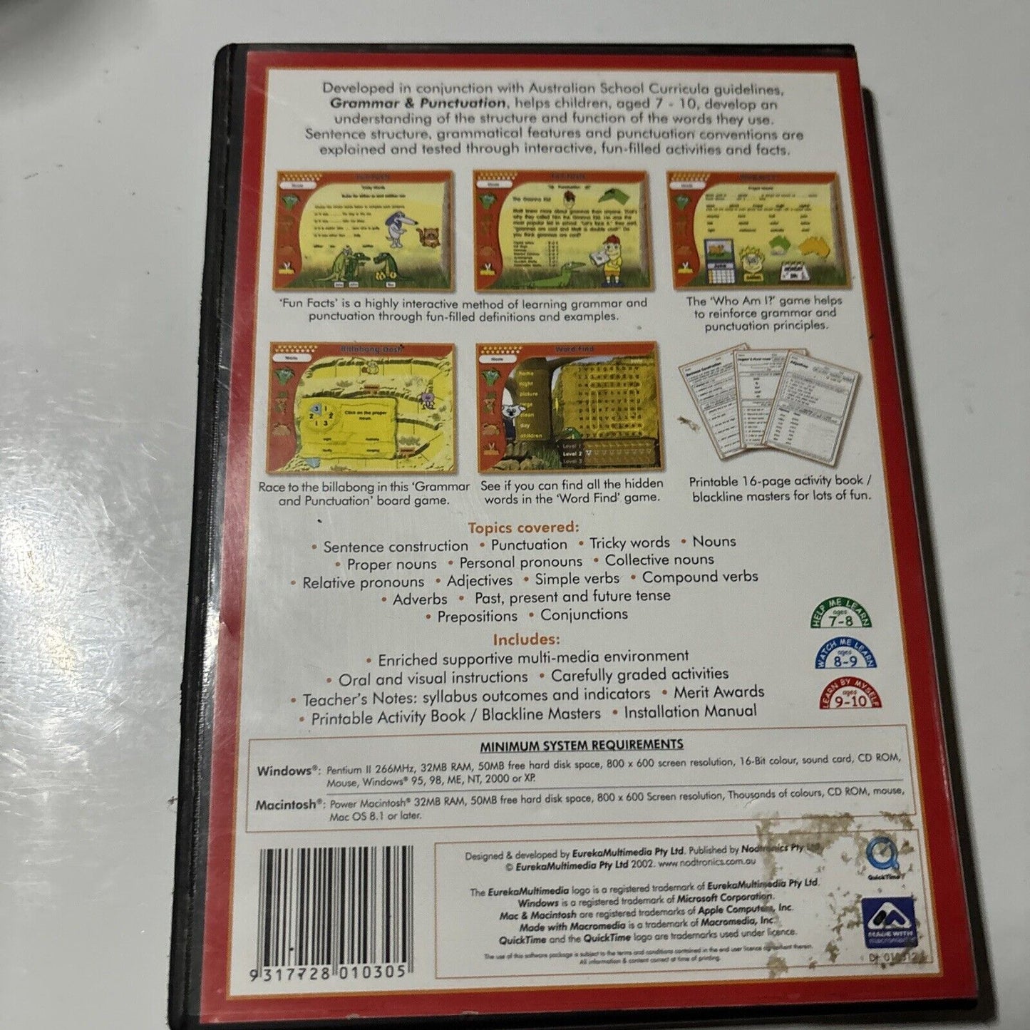 Grammar & Punctuation PC Mac CDROM Eureka Multimedia