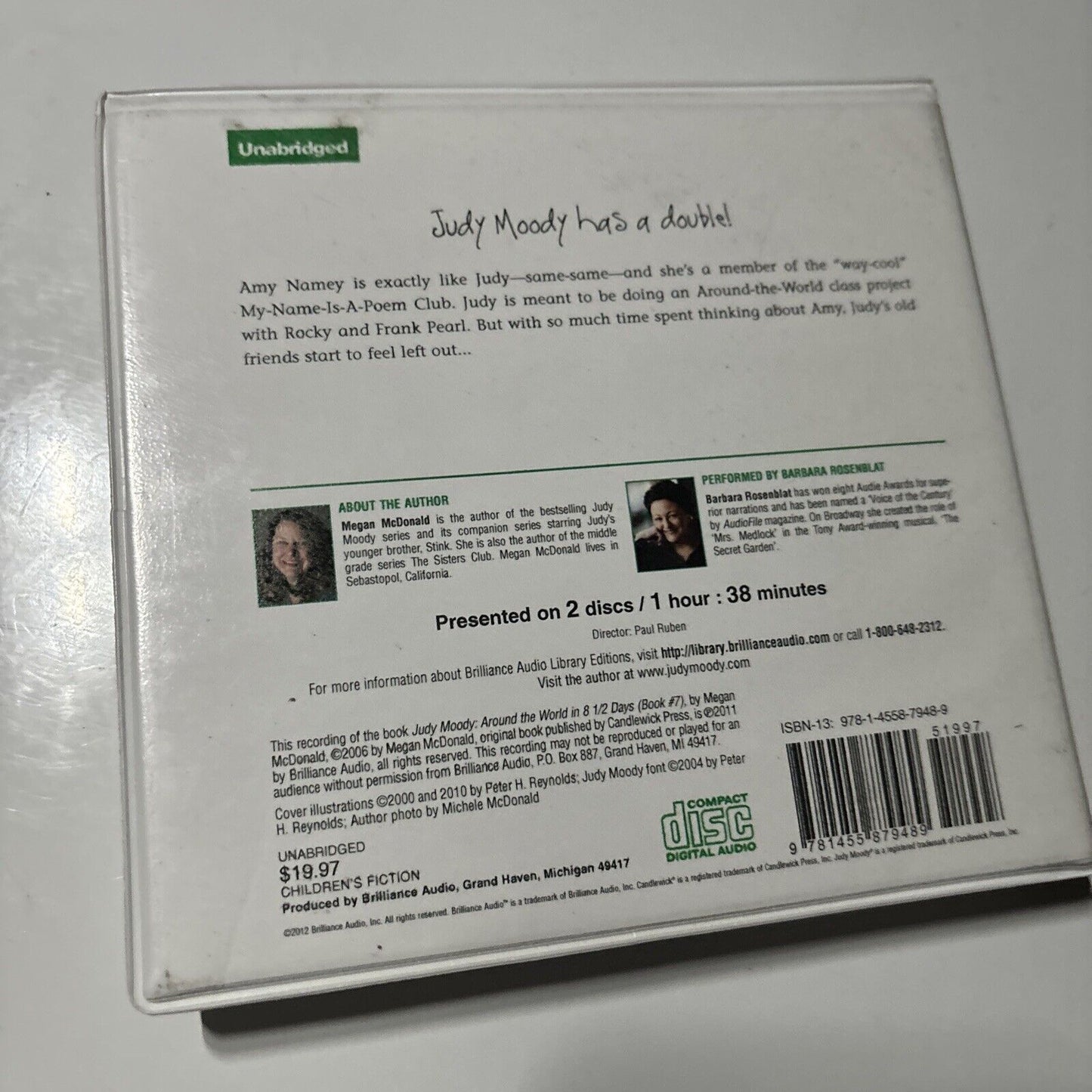 Judy Moody Around The World In 8 1/2 Days by Megan McDonald (Audio CD, 2011)