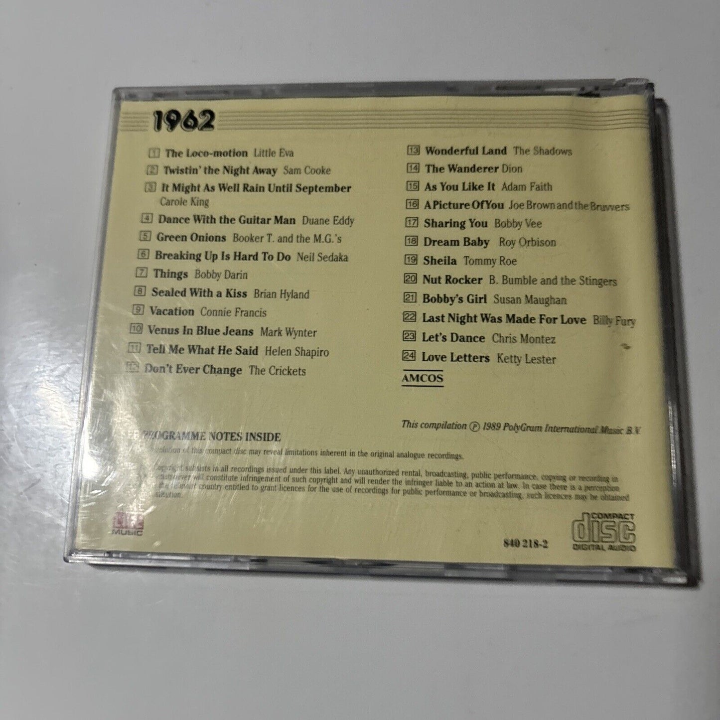 Various Artists - The Rock 'n' Roll Era - 1962 (CD, 1989)  rrc-e03