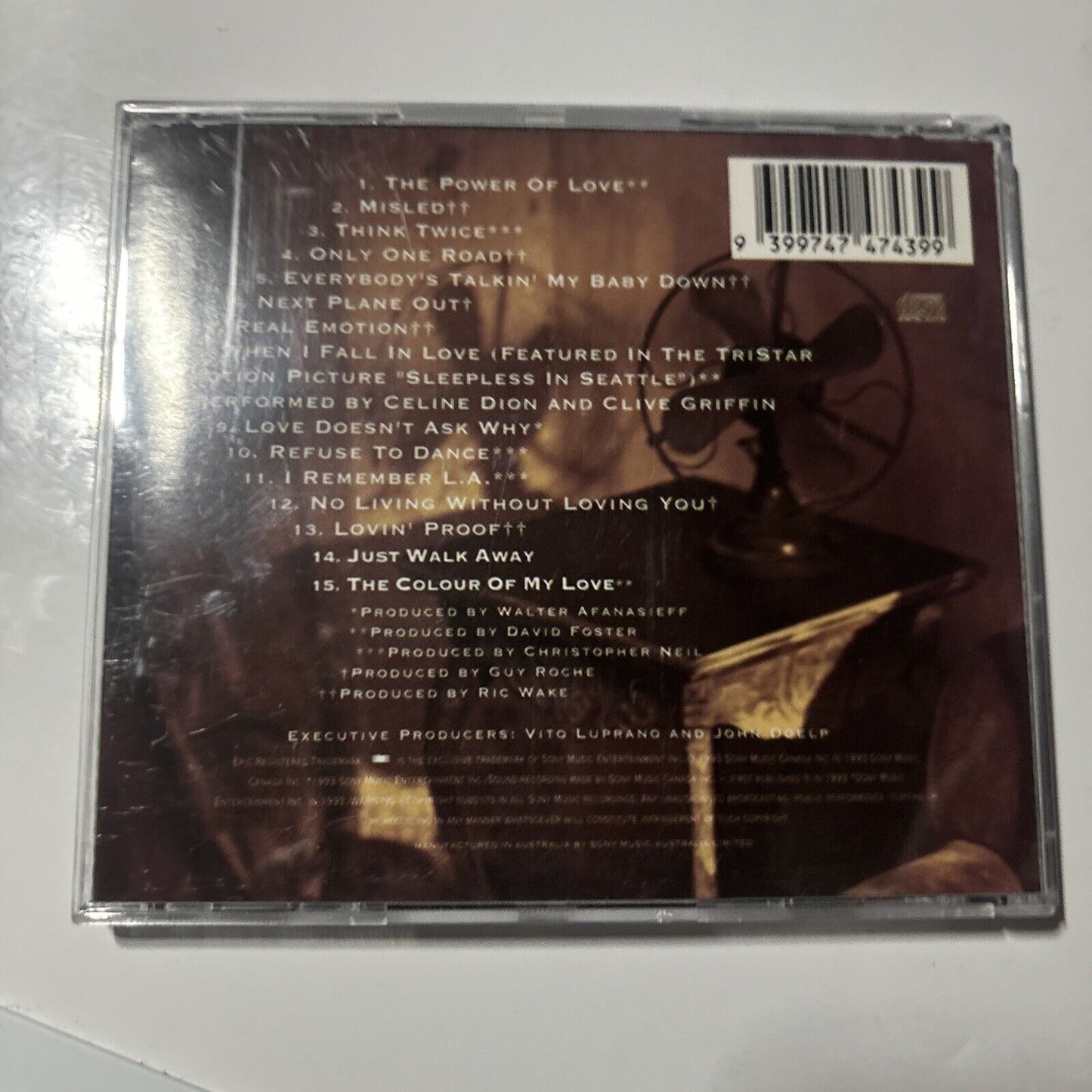 Celine Dion - The Colour Of My Love (CD, 1994)