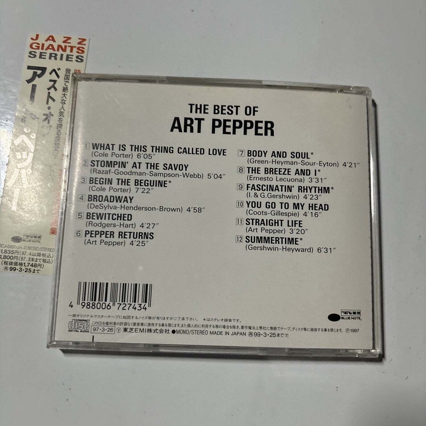 Art Pepper - The Best Of Art Pepper (CD, 1997) Japan TOCJ-6107