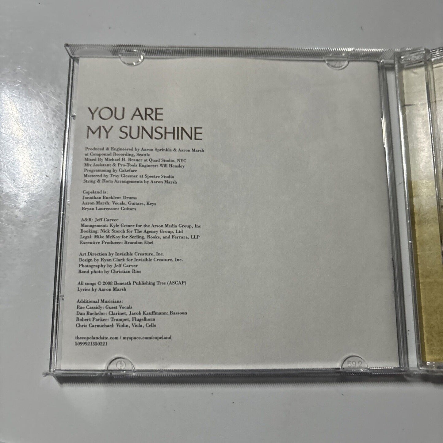 Copeland - You Are My Sunshine (CD, 2008) Tooth & Nail Records TND13502
