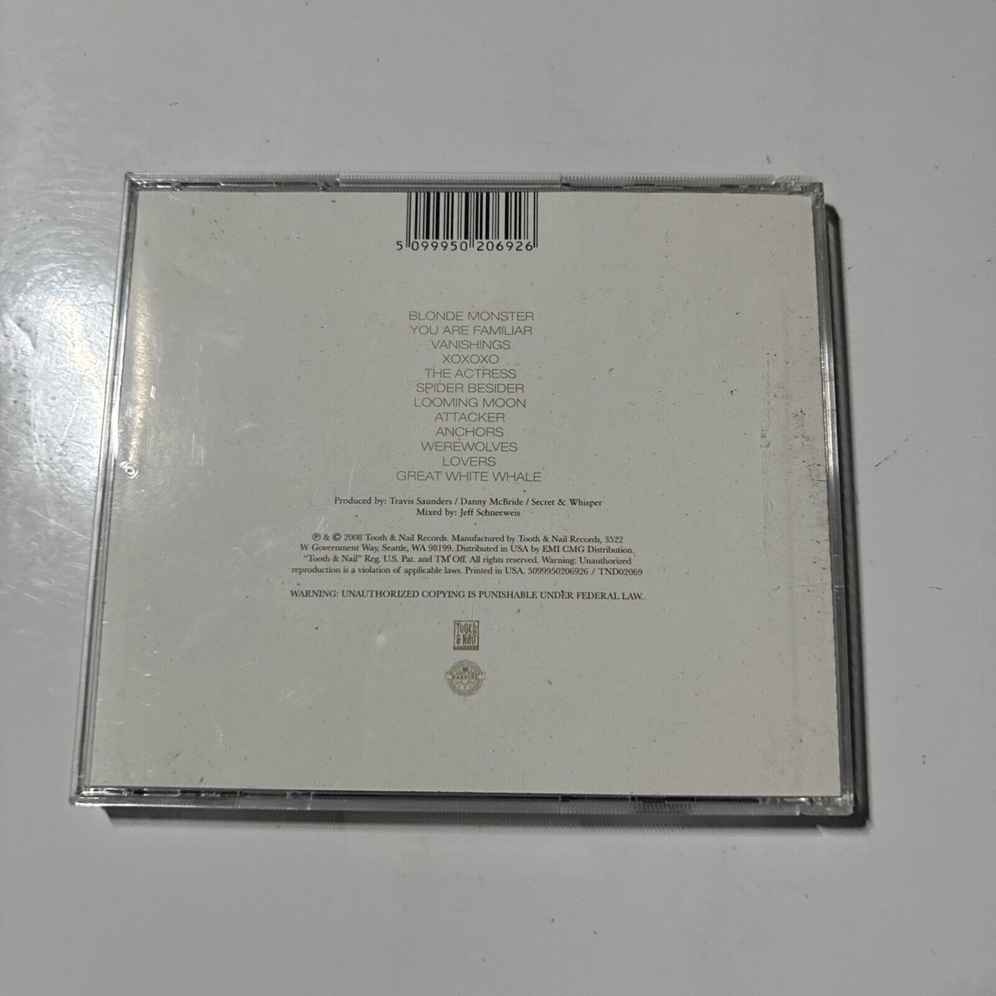 Secret&Whisper - Great White Whale (CD, 2008) Tooth & Nail Records TND02069