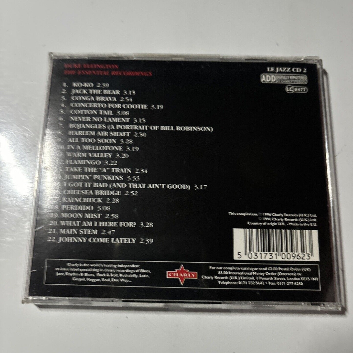 Duke Ellington - The Essential Recordings (CD, 1996) Charly Records LE JAZZ CD 2