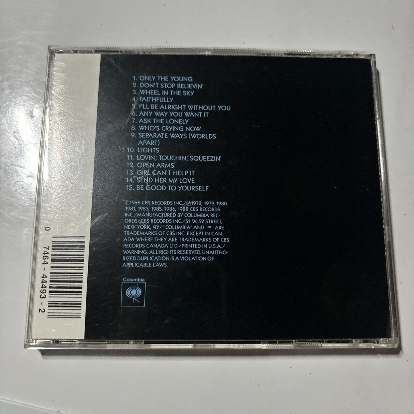 Journey - Journey's Greatest Hits (CD, 1988) CK 44493