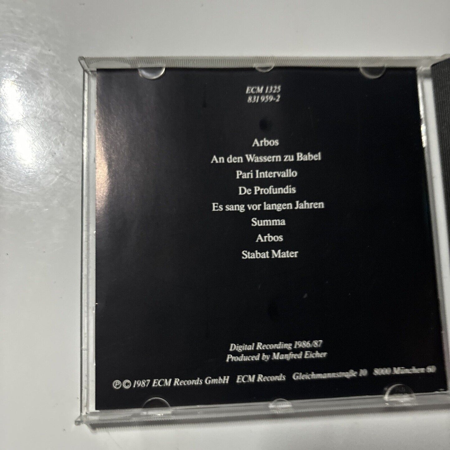 Arvo Pärt - Arbos (CD, 1987) West Germany ECM-1325