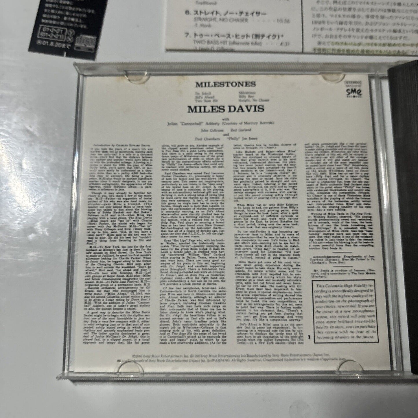 Miles Davis - Milestones (CD, 2001) Japan SRCS 9726