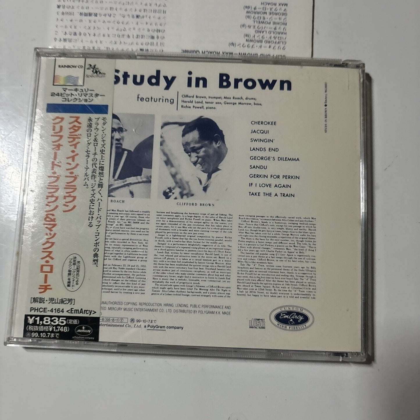 Clifford Brown And Max Roach - Study In Brown (CD, 1997) Japan PHCE-4164