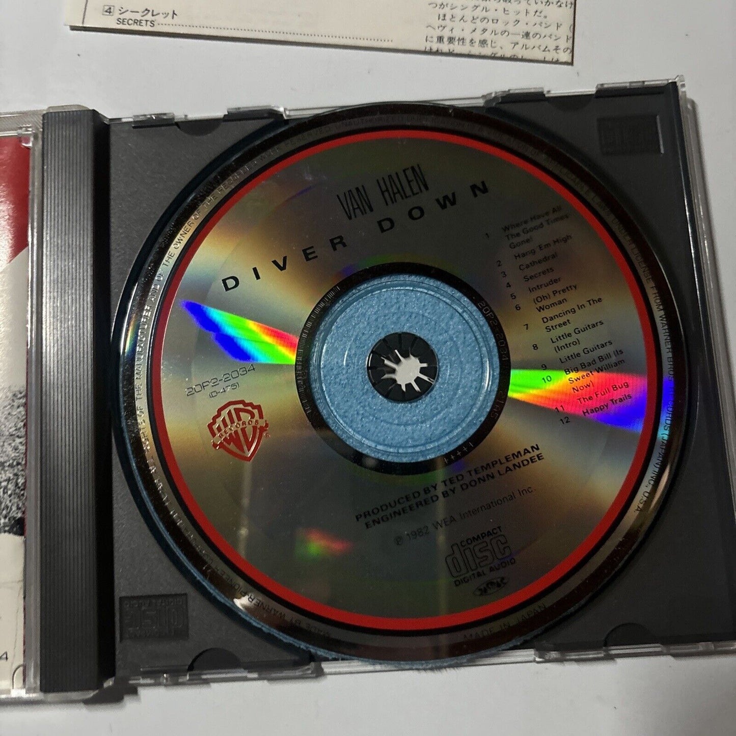 Van Halen - Diver Down (CD, 1988) Japan 20p2-2034 Warner Bros. Records