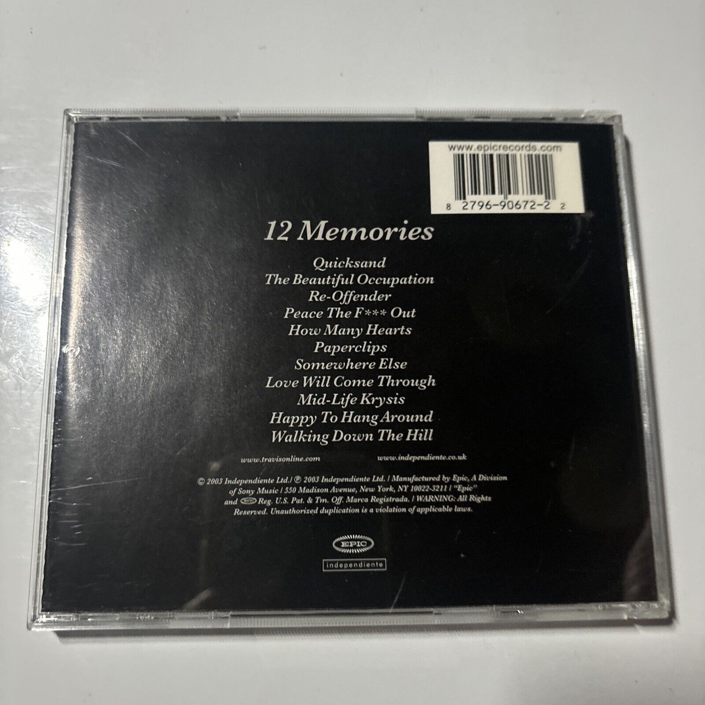 Travis - 12 Memories (CD, 2003) EK 90672 Rock