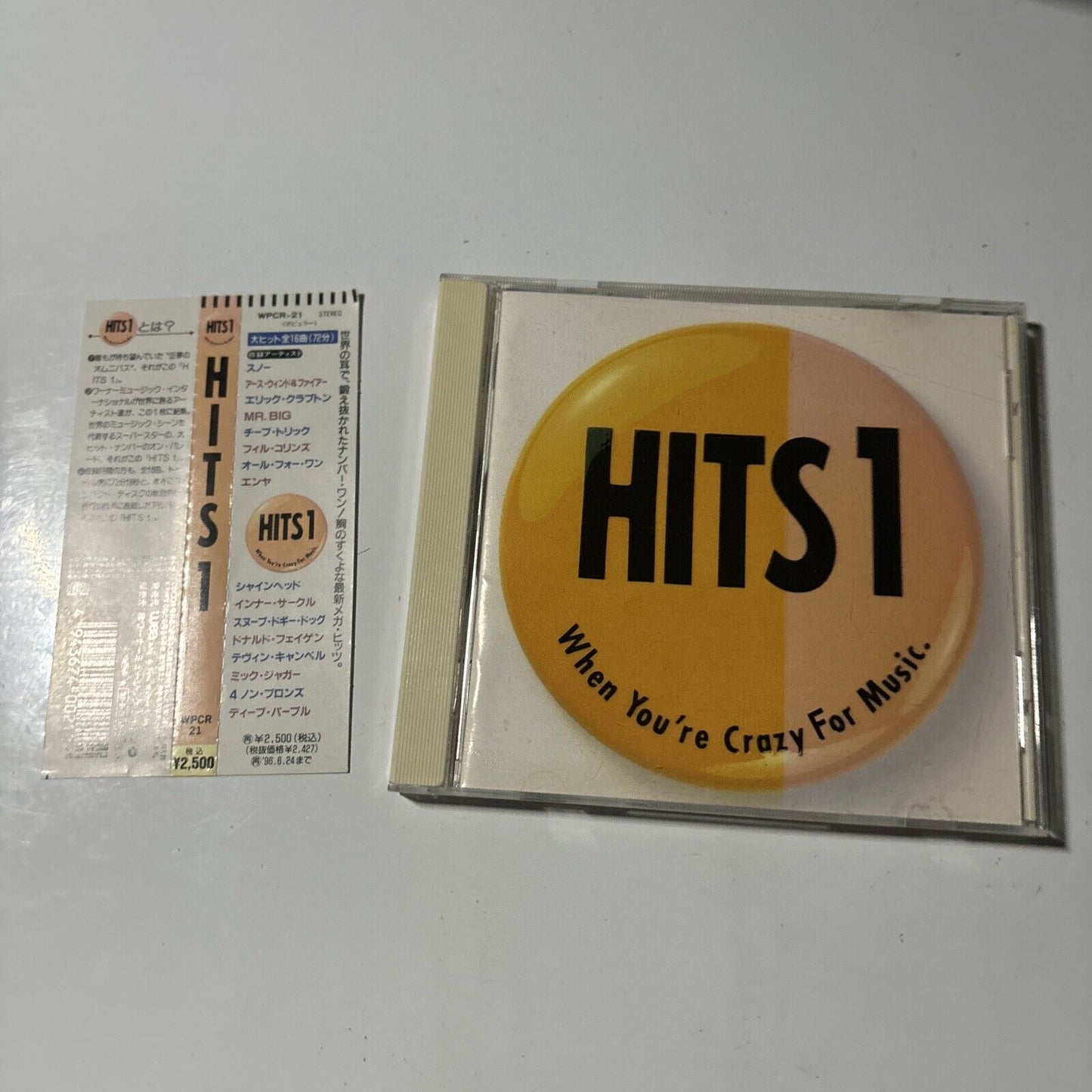 Various Artists - Hits 1 (CD, 1994) Japan wpcr-21 Obi