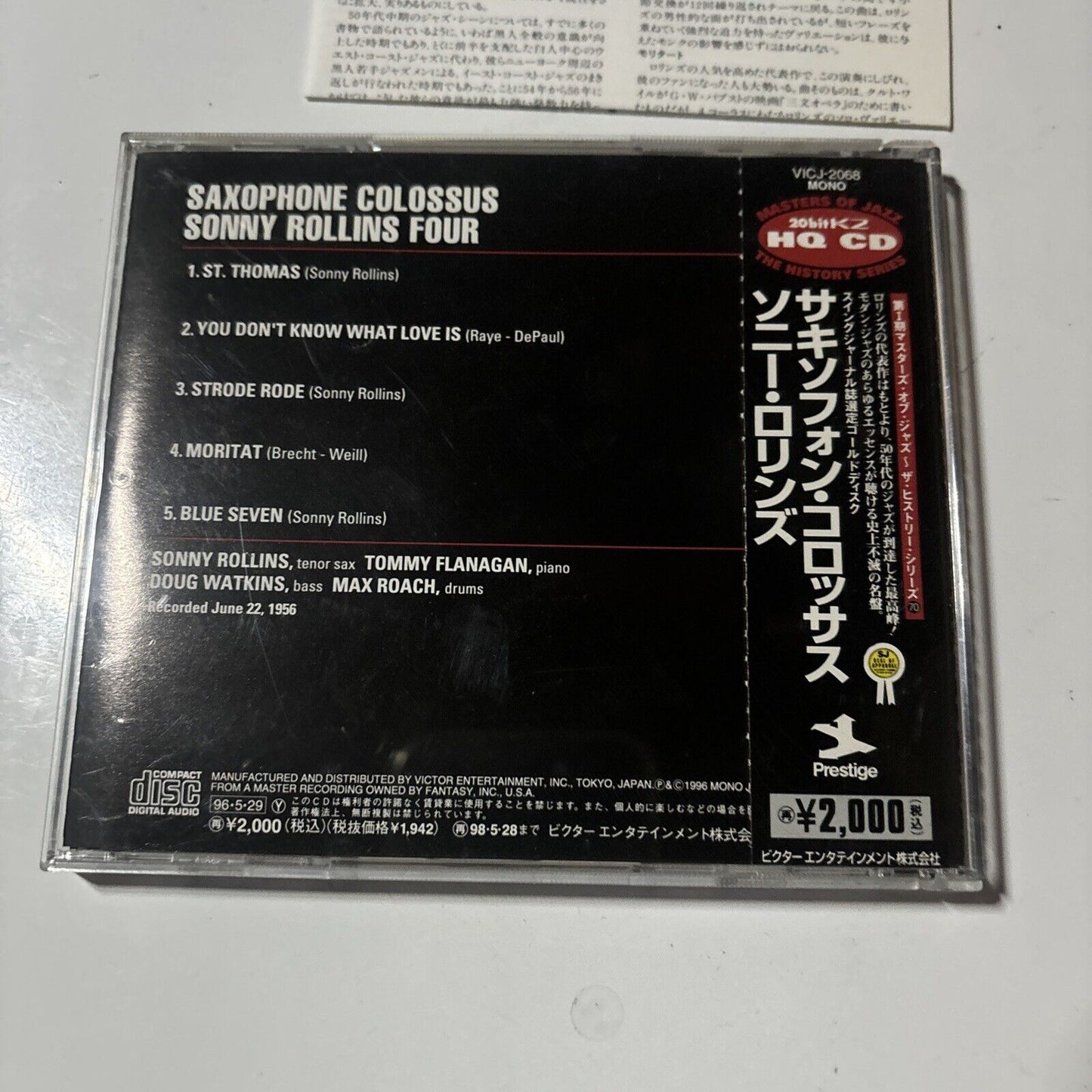 Sonny Rollins - Saxophone Colossus (CD, 1996) Japan vicj-2068