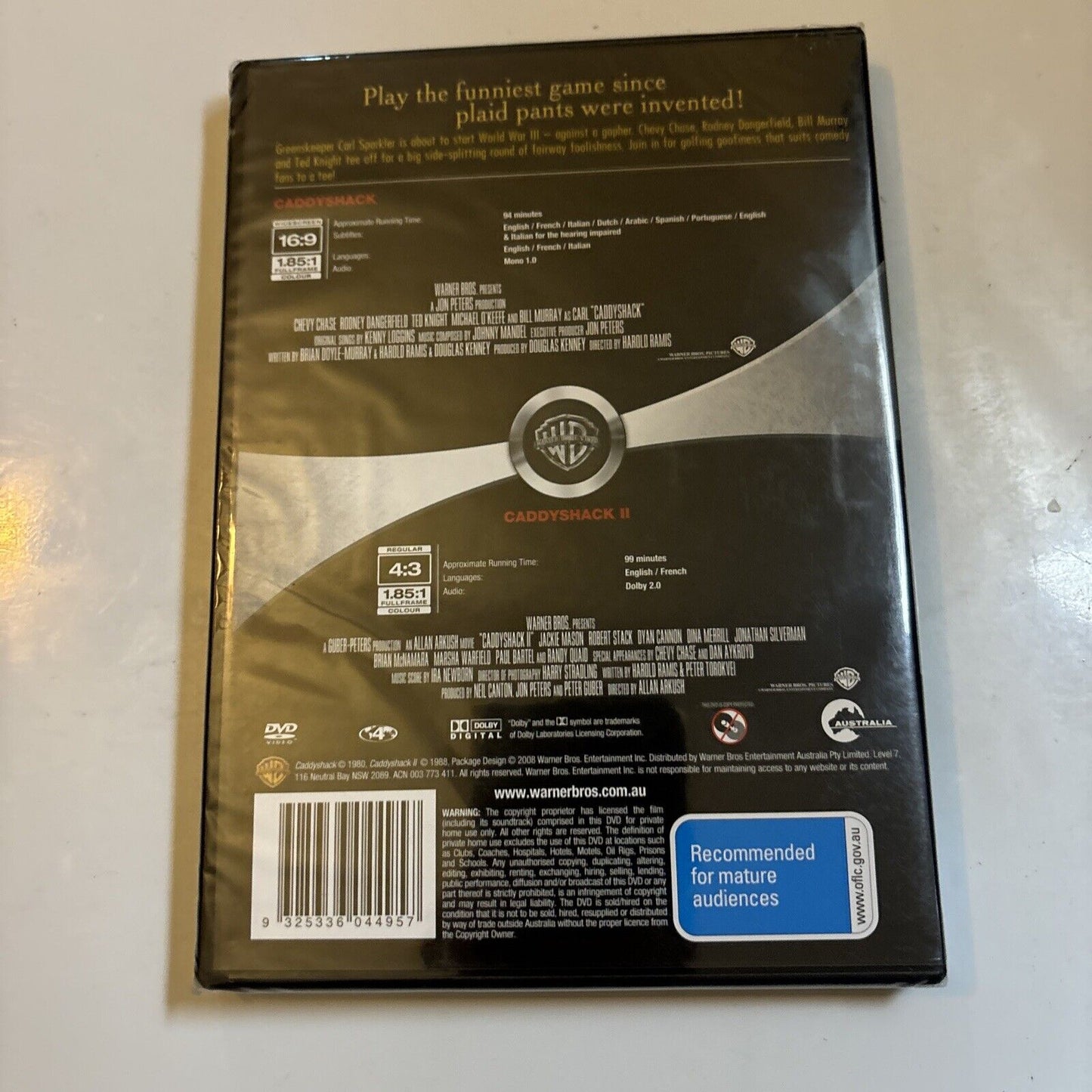 Caddyshack / Caddyshack II (DVD, 1980, 2 Discs) Bill Murray Region 4 NEW SEALED