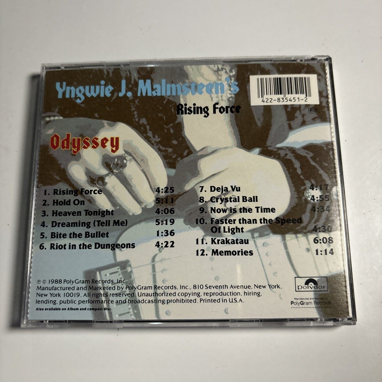 Yngwie J. Malmsteen - Odyssey (CD, 1988) Polydor 835 451-2